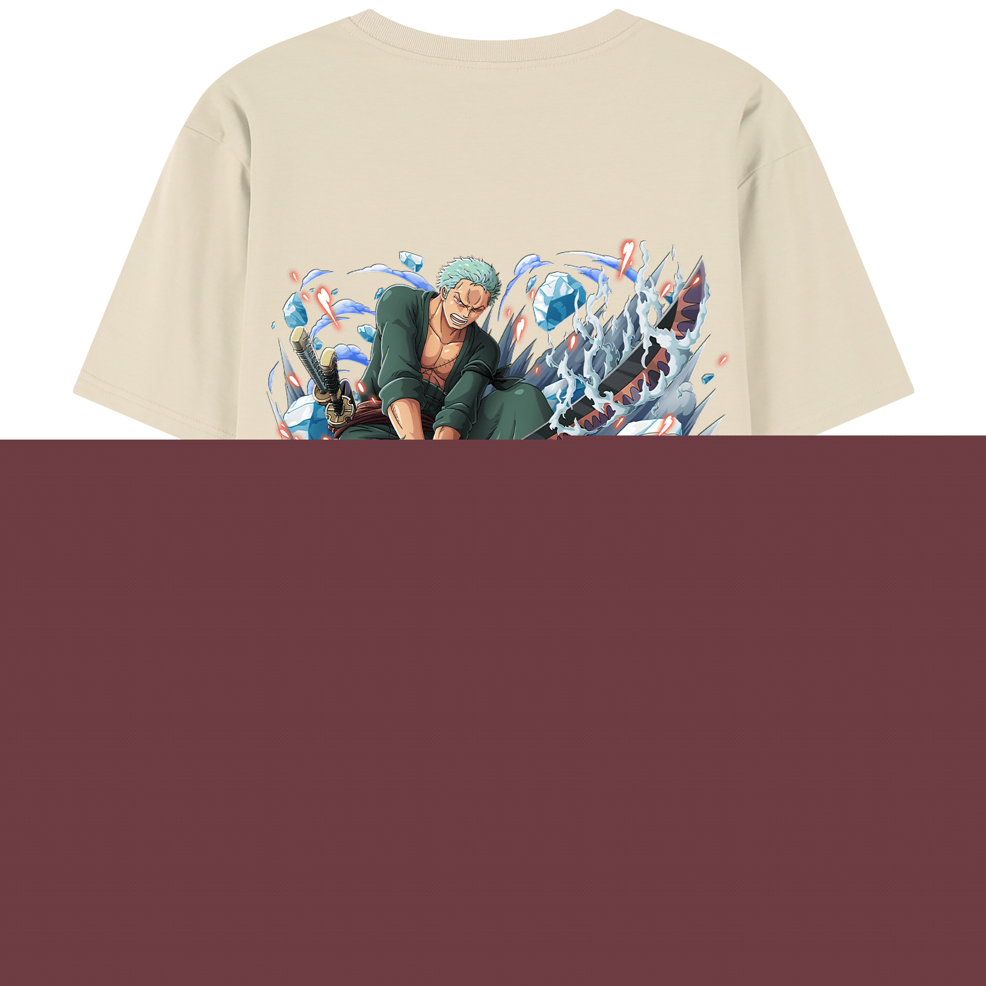 ワンピース ロロノア・ゾロ ONE PIECE Roronoa Zoro 綿100％半袖Tシャツ（背面プリント）