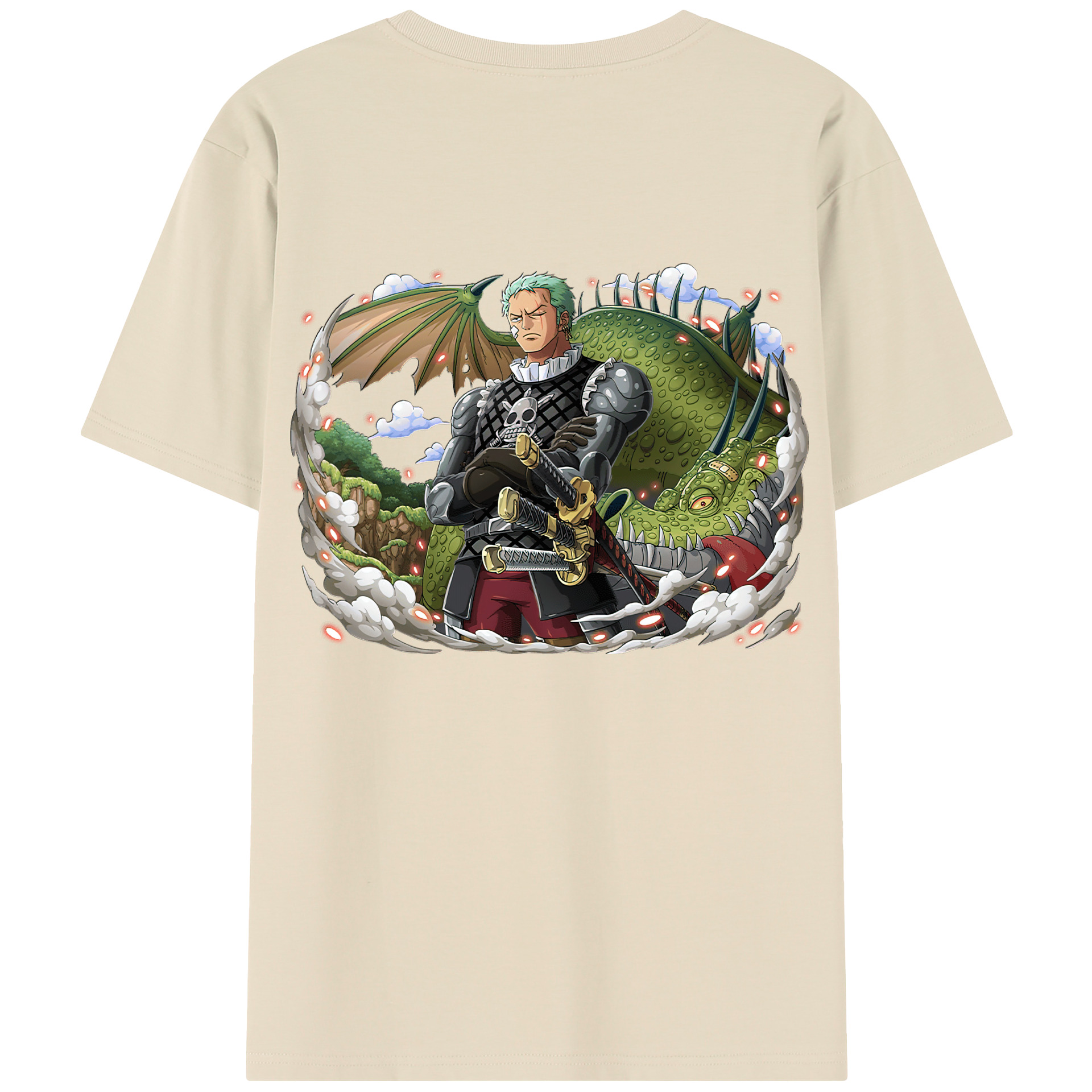ワンピース ロロノア・ゾロ ONE PIECE Roronoa Zoro 綿100％半袖Tシャツ（背面プリント）