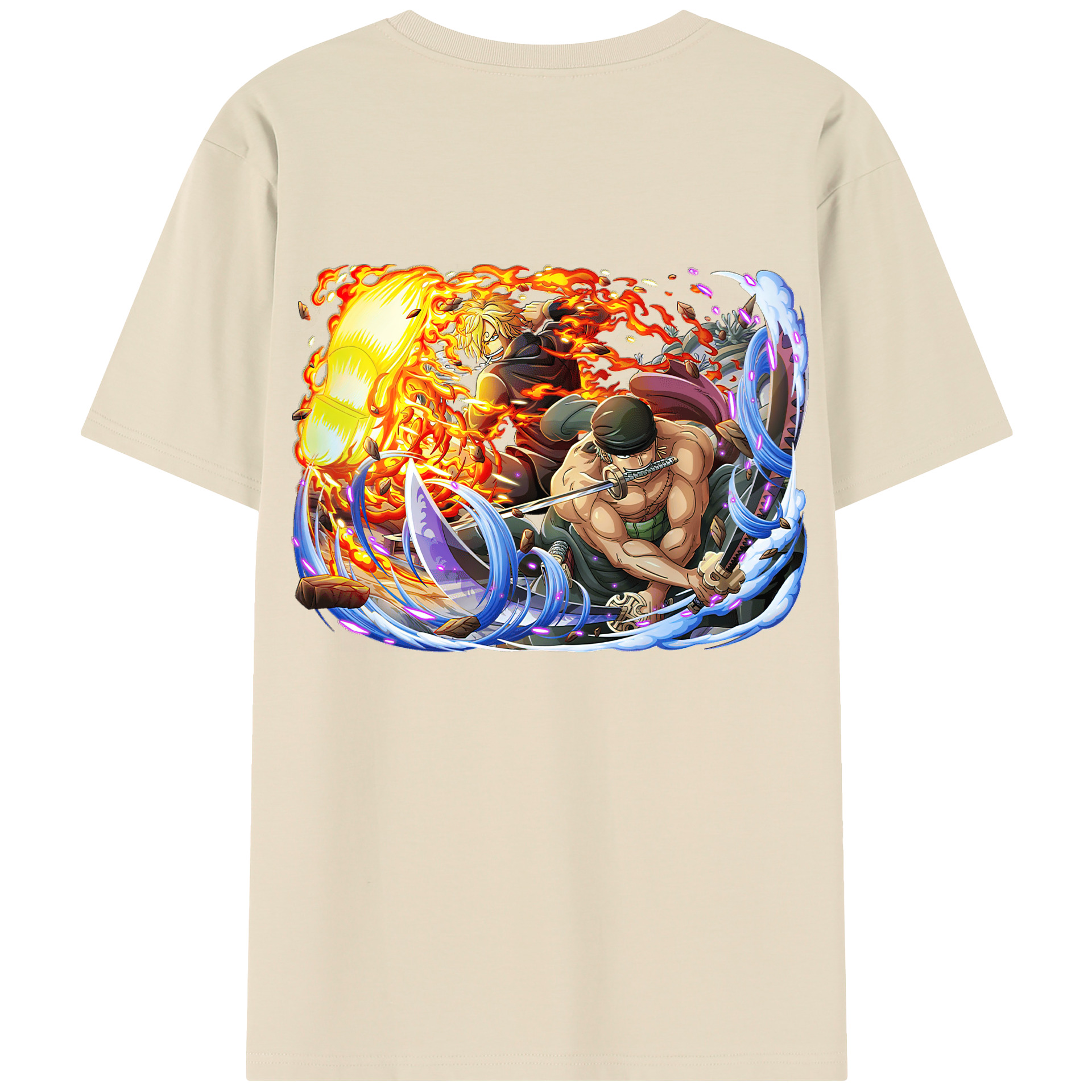 ワンピース ロロノア・ゾロ ONE PIECE Roronoa Zoro 綿100％半袖Tシャツ（背面プリント）