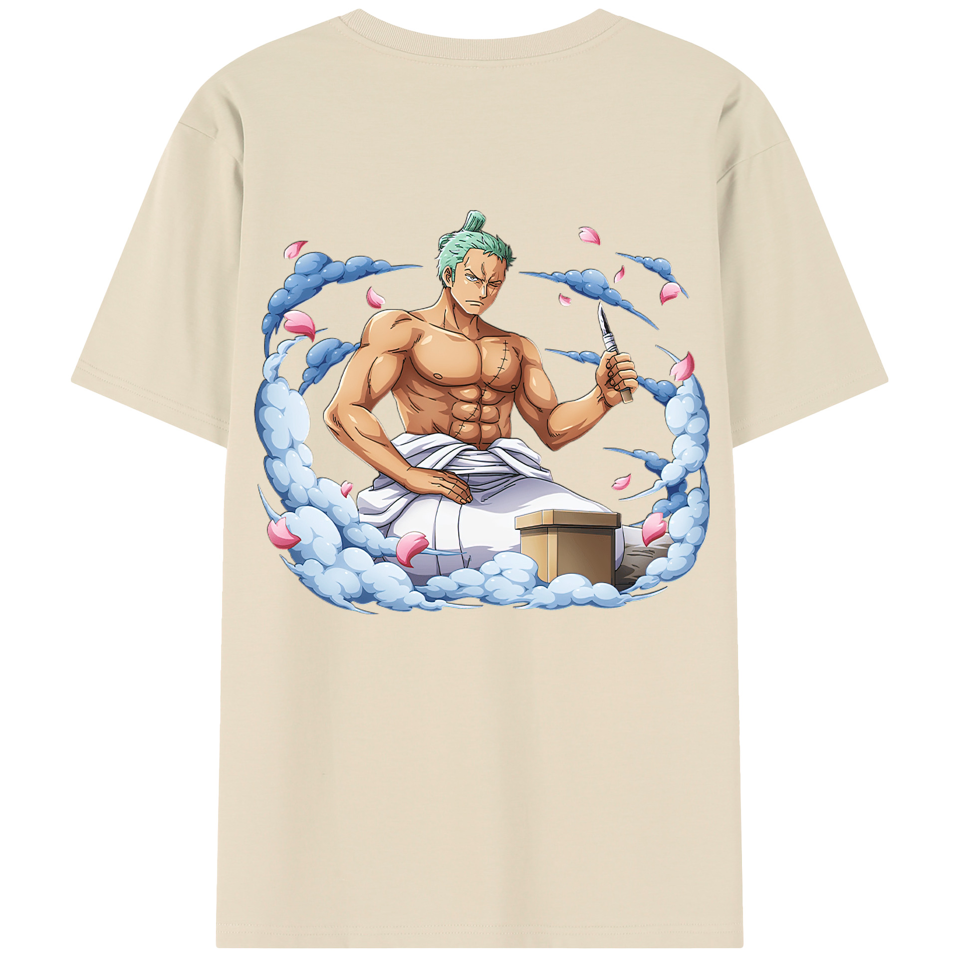 ワンピース ロロノア・ゾロ ONE PIECE Roronoa Zoro 綿100％半袖Tシャツ（背面プリント）