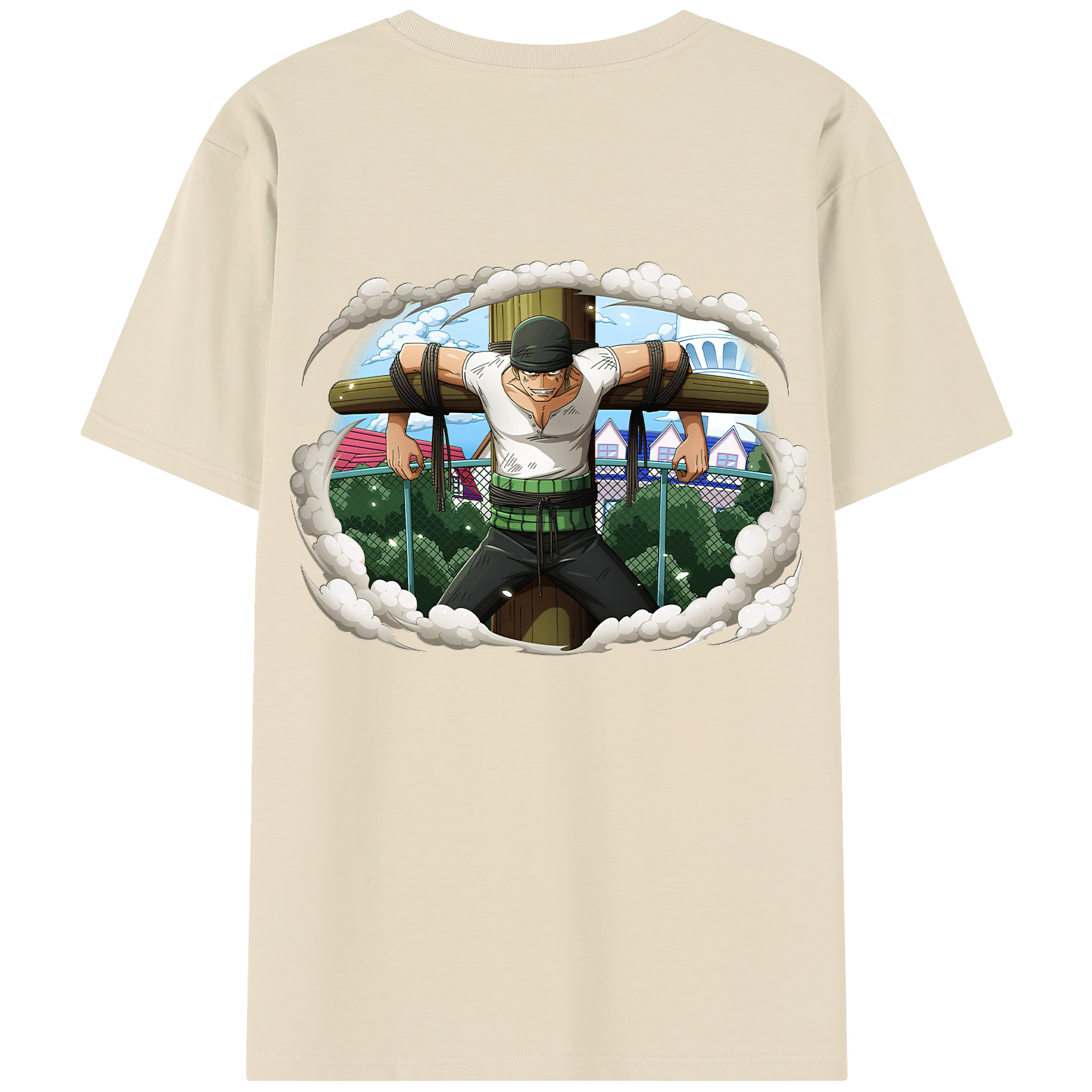 ワンピース ロロノア・ゾロ ONE PIECE Roronoa Zoro 綿100％半袖Tシャツ（背面プリント）