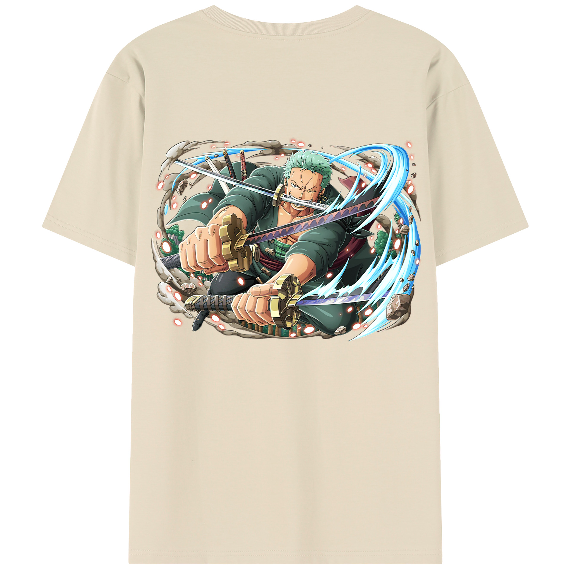 ワンピース ロロノア・ゾロ ONE PIECE Roronoa Zoro 綿100％半袖Tシャツ（背面プリント）