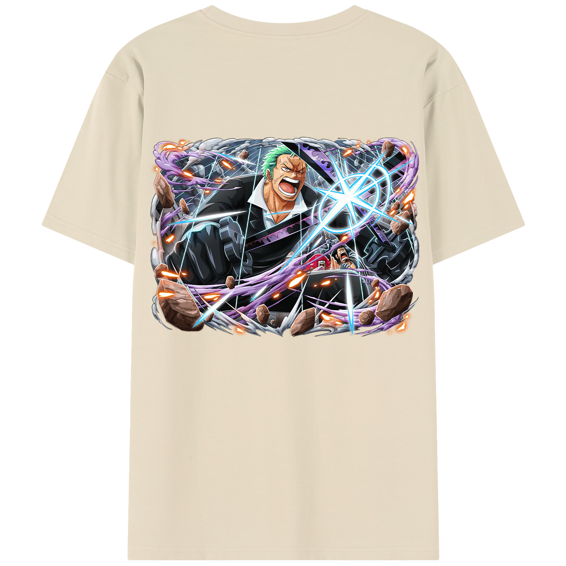 ワンピース ロロノア・ゾロ ONE PIECE Roronoa Zoro 綿100％半袖Tシャツ（背面プリント）