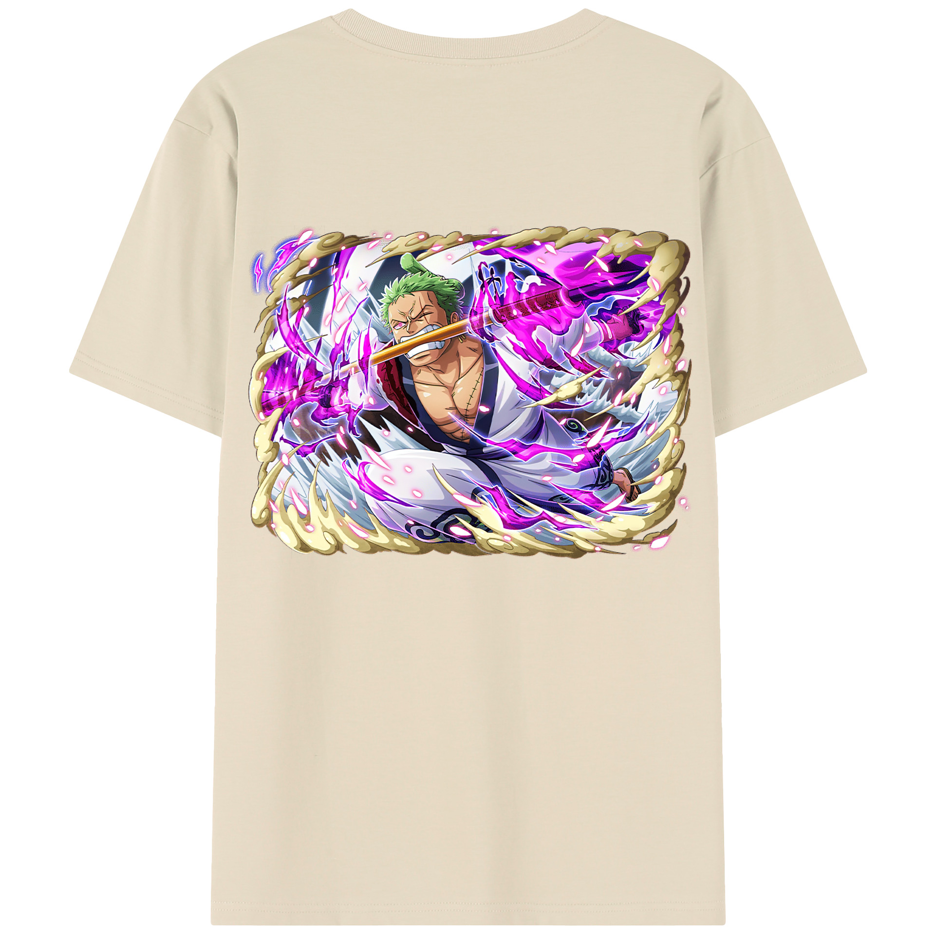 ワンピース ロロノア・ゾロ ONE PIECE Roronoa Zoro 綿100％半袖Tシャツ（背面プリント）