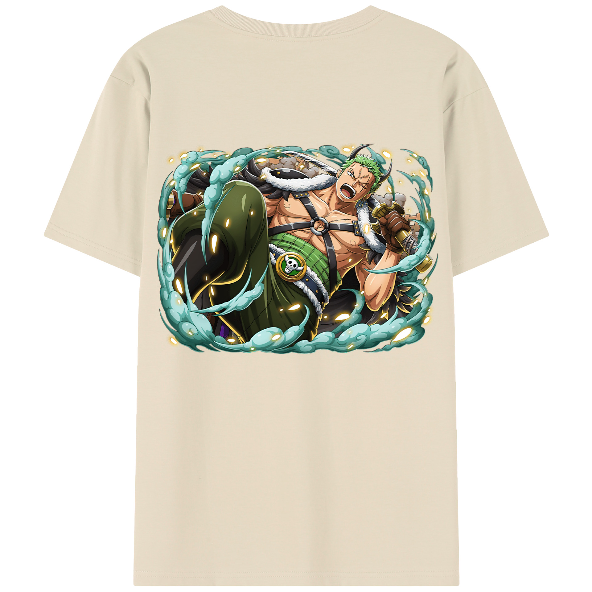 ワンピース ロロノア・ゾロ ONE PIECE Roronoa Zoro 綿100％半袖Tシャツ（背面プリント）