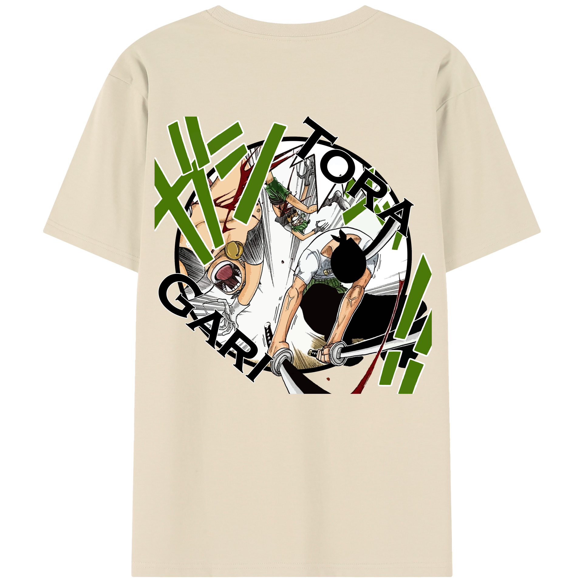 ワンピース ロロノア・ゾロ ONE PIECE Roronoa Zoro 綿100％半袖Tシャツ（背面プリント）
