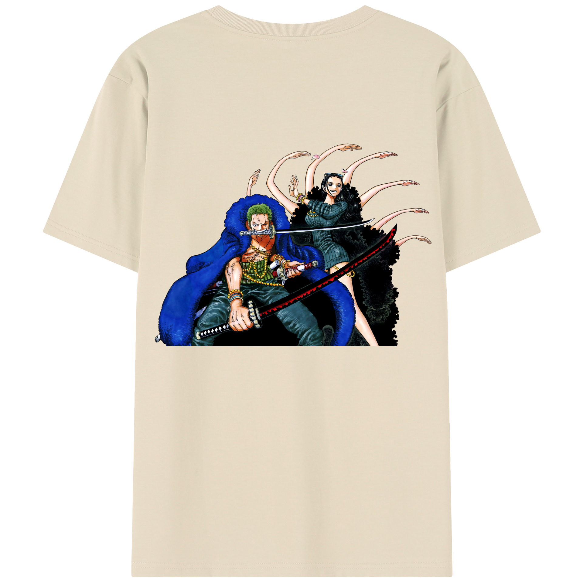 ワンピース ロロノア・ゾロ ONE PIECE Roronoa Zoro 綿100％半袖Tシャツ（背面プリント）