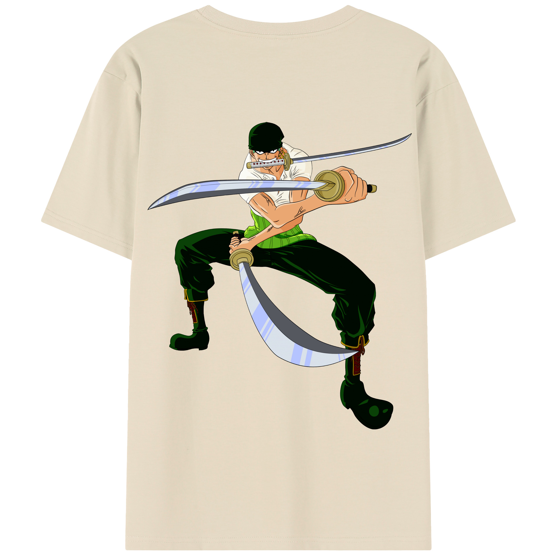ワンピース ロロノア・ゾロ ONE PIECE Roronoa Zoro 綿100％半袖Tシャツ（背面プリント）