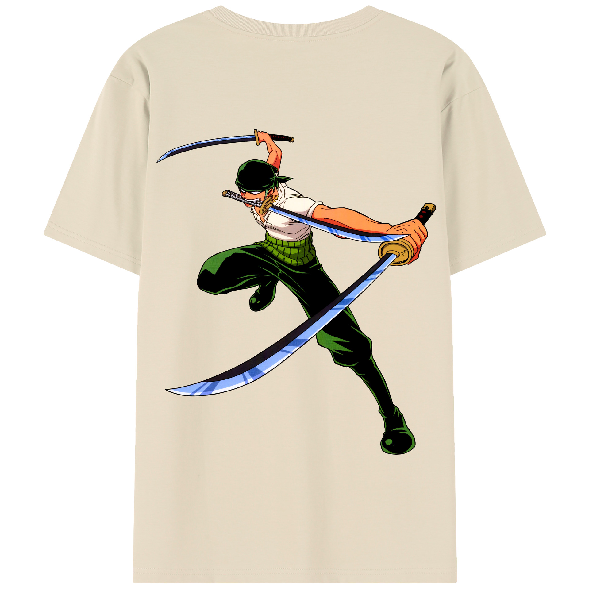 ワンピース ロロノア・ゾロ ONE PIECE Roronoa Zoro 綿100％半袖Tシャツ（背面プリント）