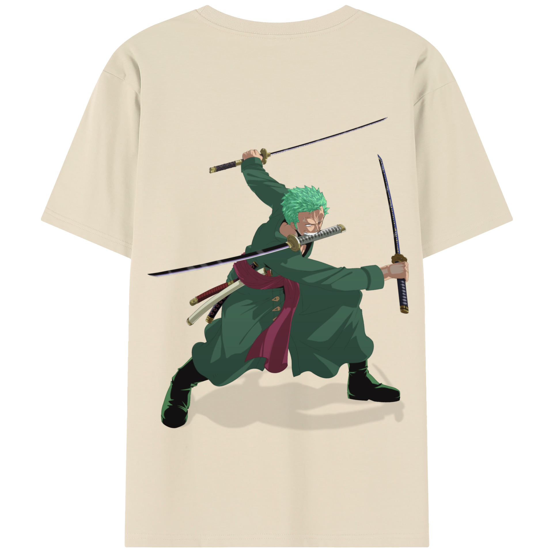 ワンピース ロロノア・ゾロ ONE PIECE Roronoa Zoro 綿100％半袖Tシャツ（背面プリント）
