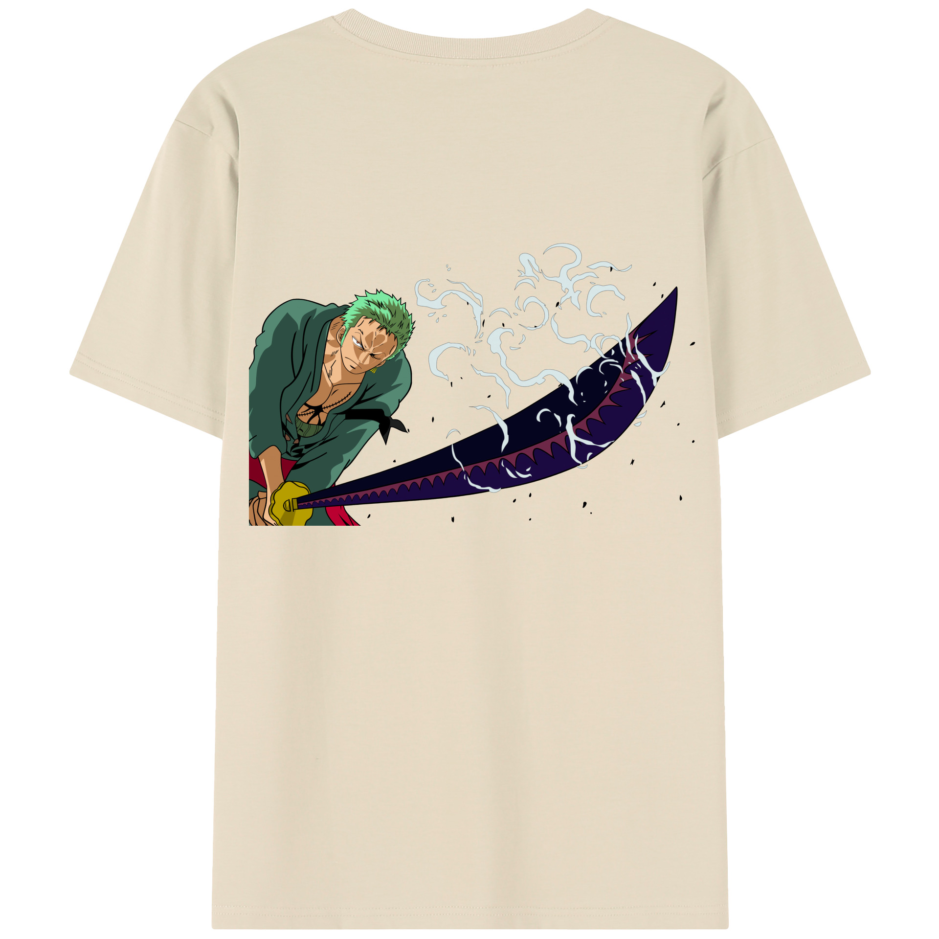 ワンピース ロロノア・ゾロ ONE PIECE Roronoa Zoro 綿100％半袖Tシャツ（背面プリント）