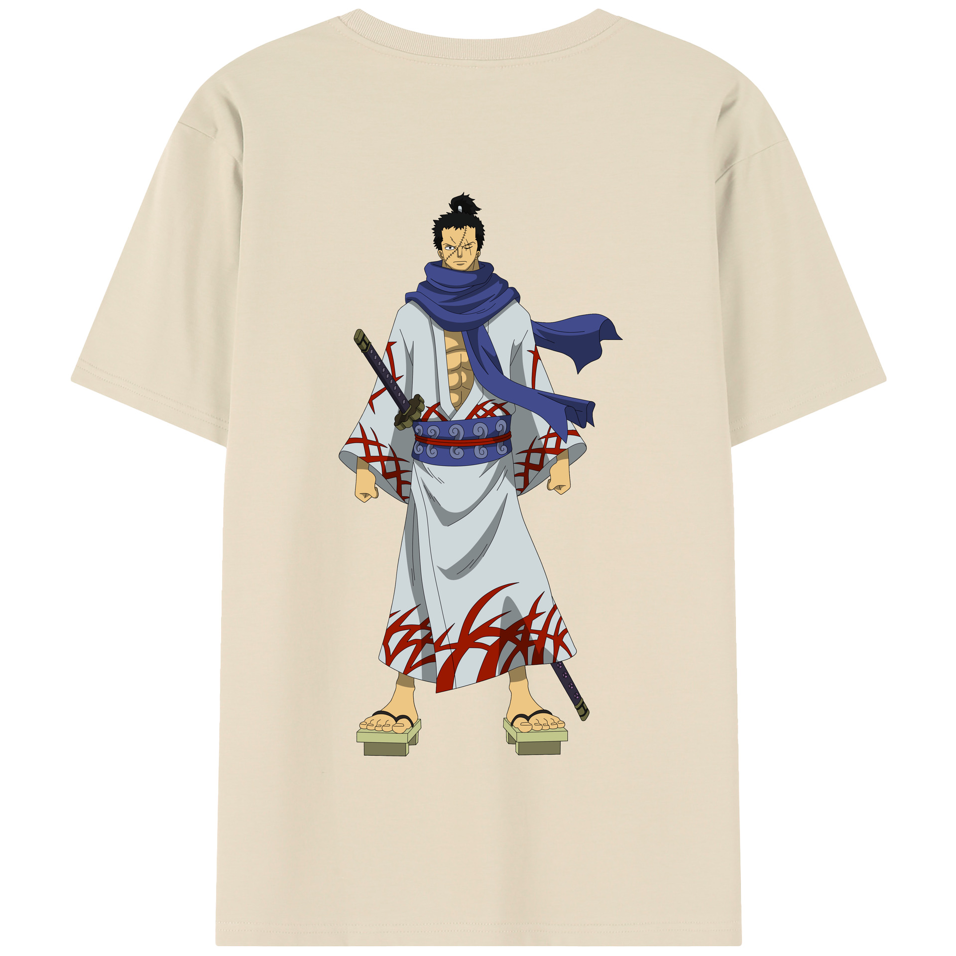 ワンピース ロロノア・ゾロ ONE PIECE Roronoa Zoro 綿100％半袖Tシャツ（背面プリント）