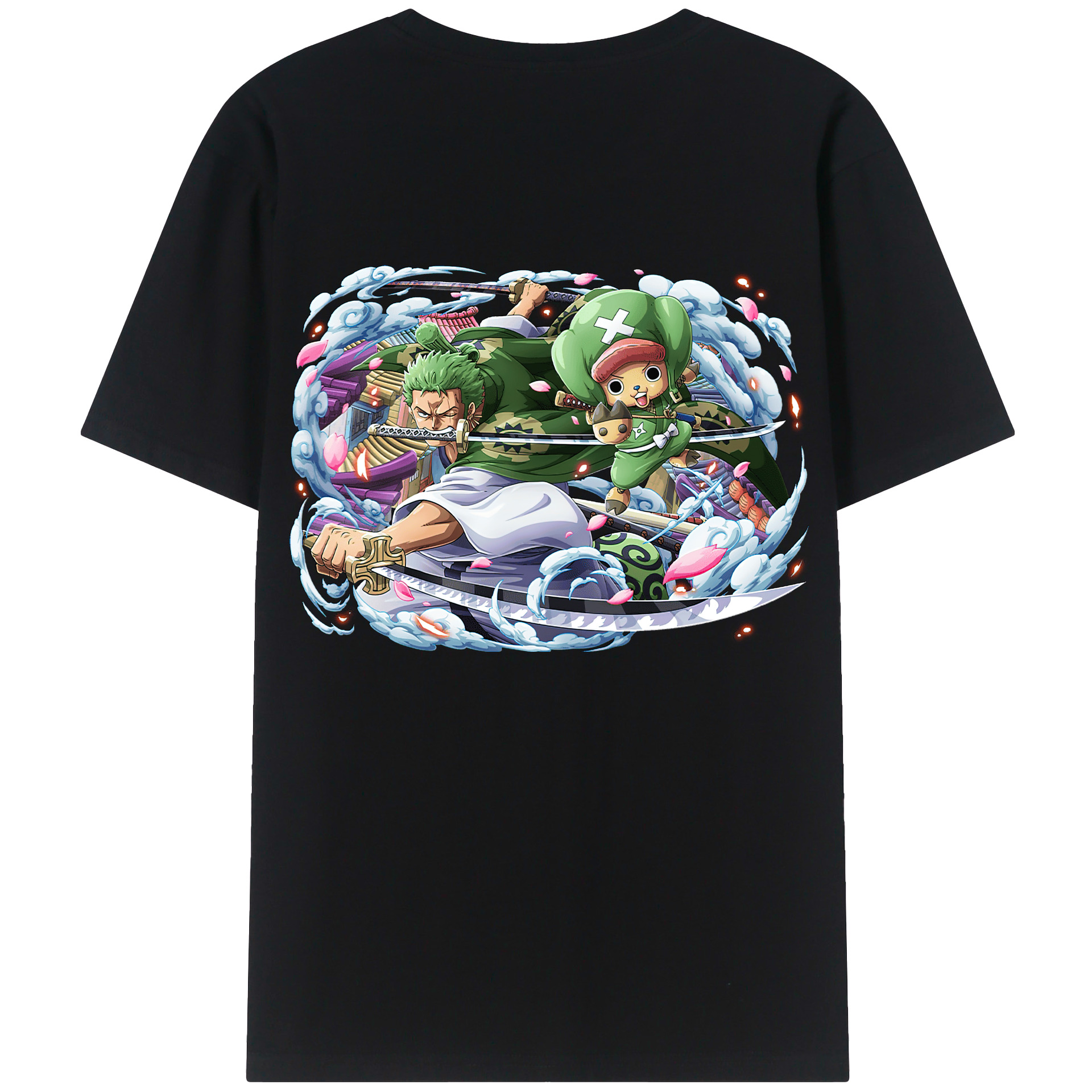 ワンピース ロロノア・ゾロ ONE PIECE Roronoa Zoro 綿100％半袖Tシャツ（背面プリント）