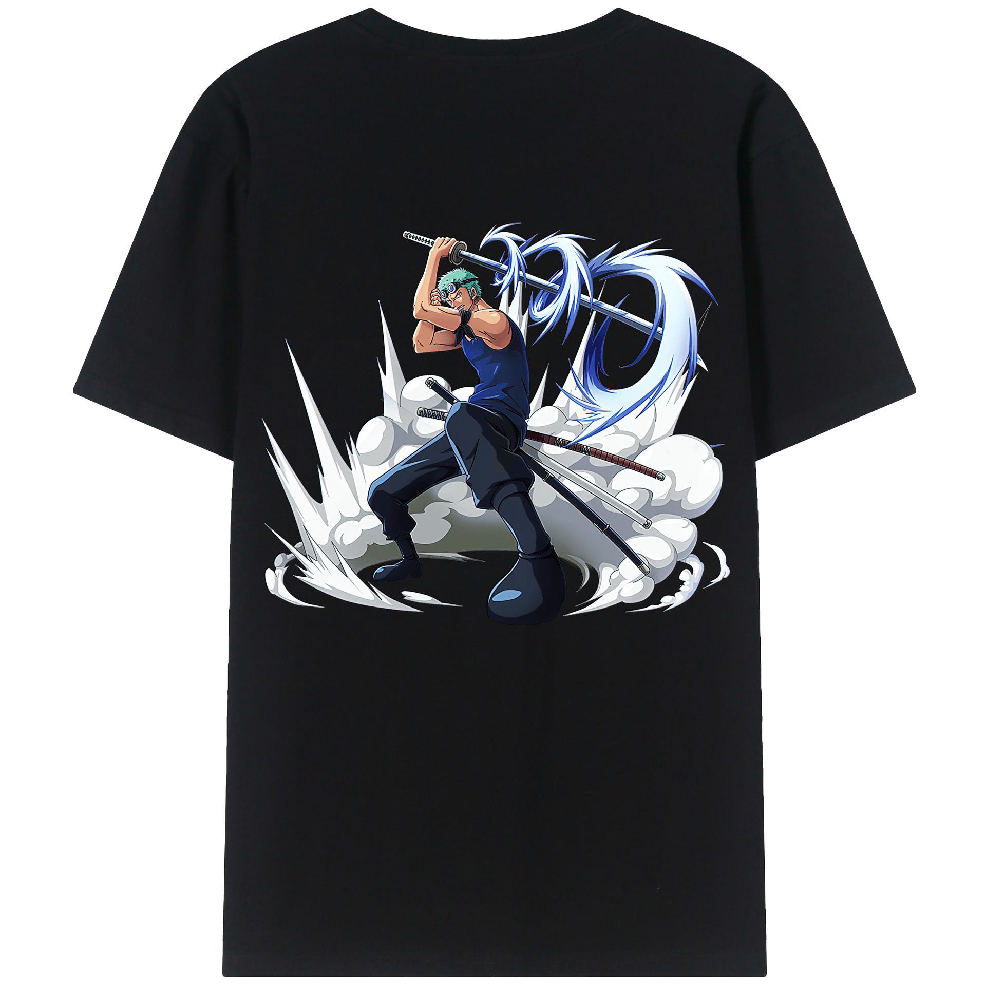 ワンピース ロロノア・ゾロ ONE PIECE Roronoa Zoro 綿100％半袖Tシャツ（背面プリント）