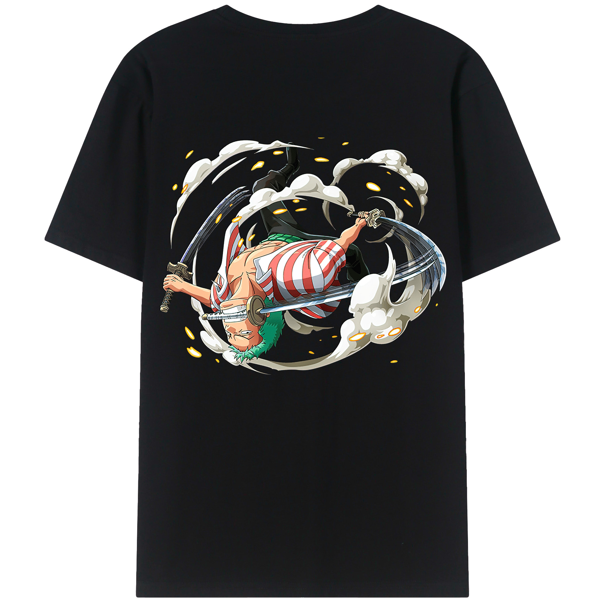 ワンピース ロロノア・ゾロ ONE PIECE Roronoa Zoro 綿100％半袖Tシャツ（背面プリント）