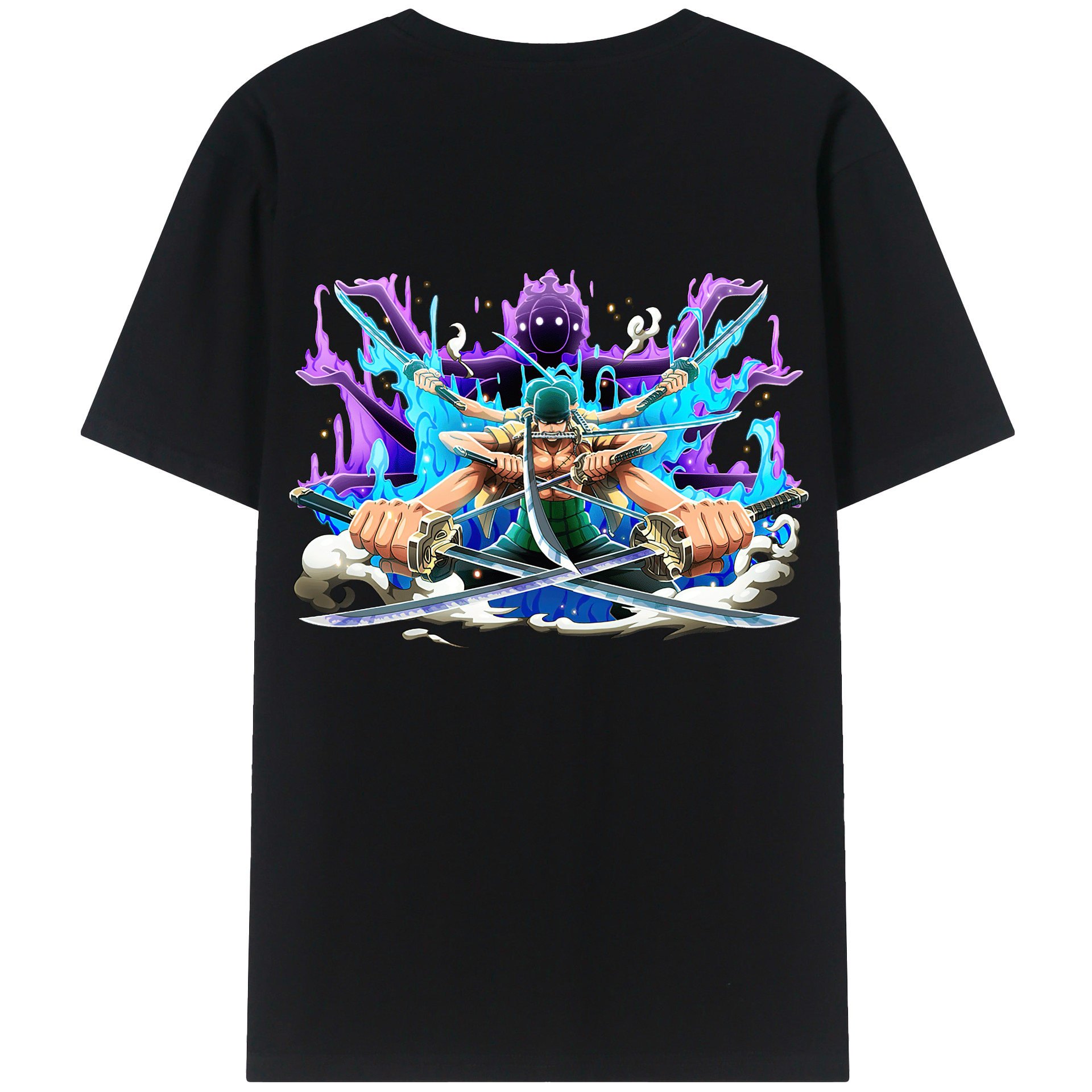 ワンピース ロロノア・ゾロ ONE PIECE Roronoa Zoro 綿100％半袖Tシャツ（背面プリント）