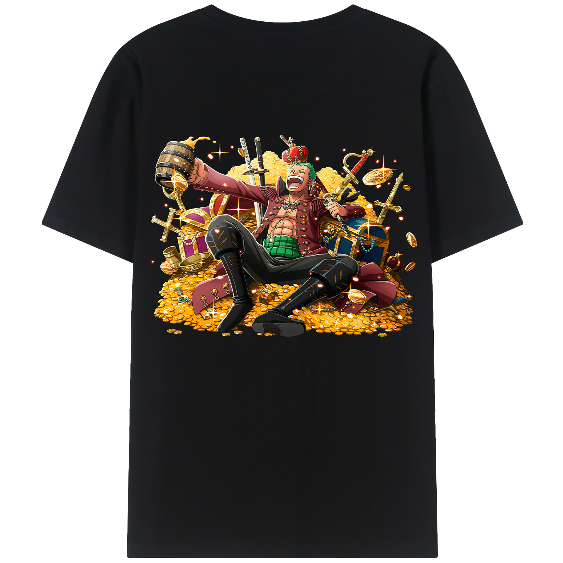 ワンピース ロロノア・ゾロ ONE PIECE Roronoa Zoro 綿100％半袖Tシャツ（背面プリント）