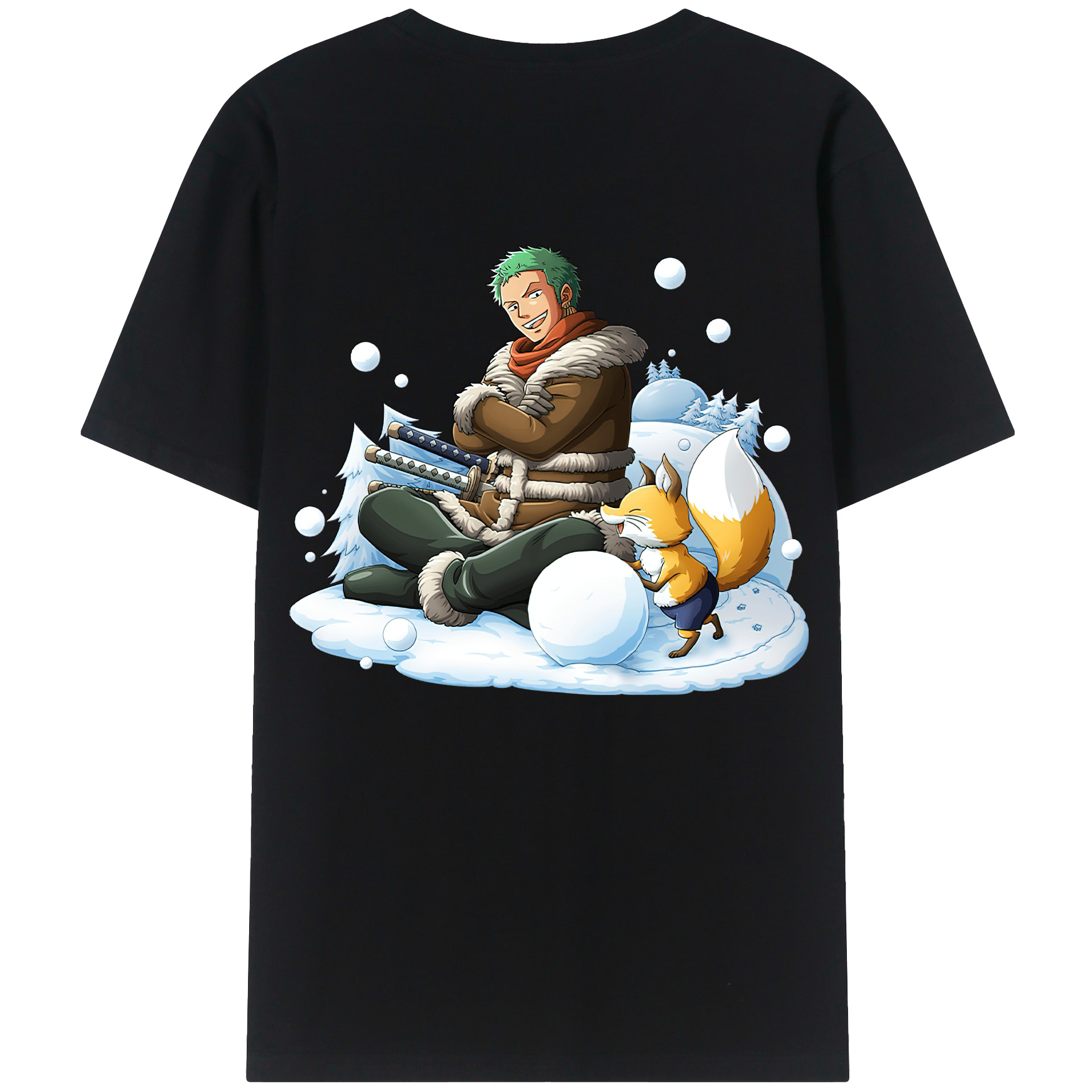 ワンピース ロロノア・ゾロ ONE PIECE Roronoa Zoro 綿100％半袖Tシャツ（背面プリント）