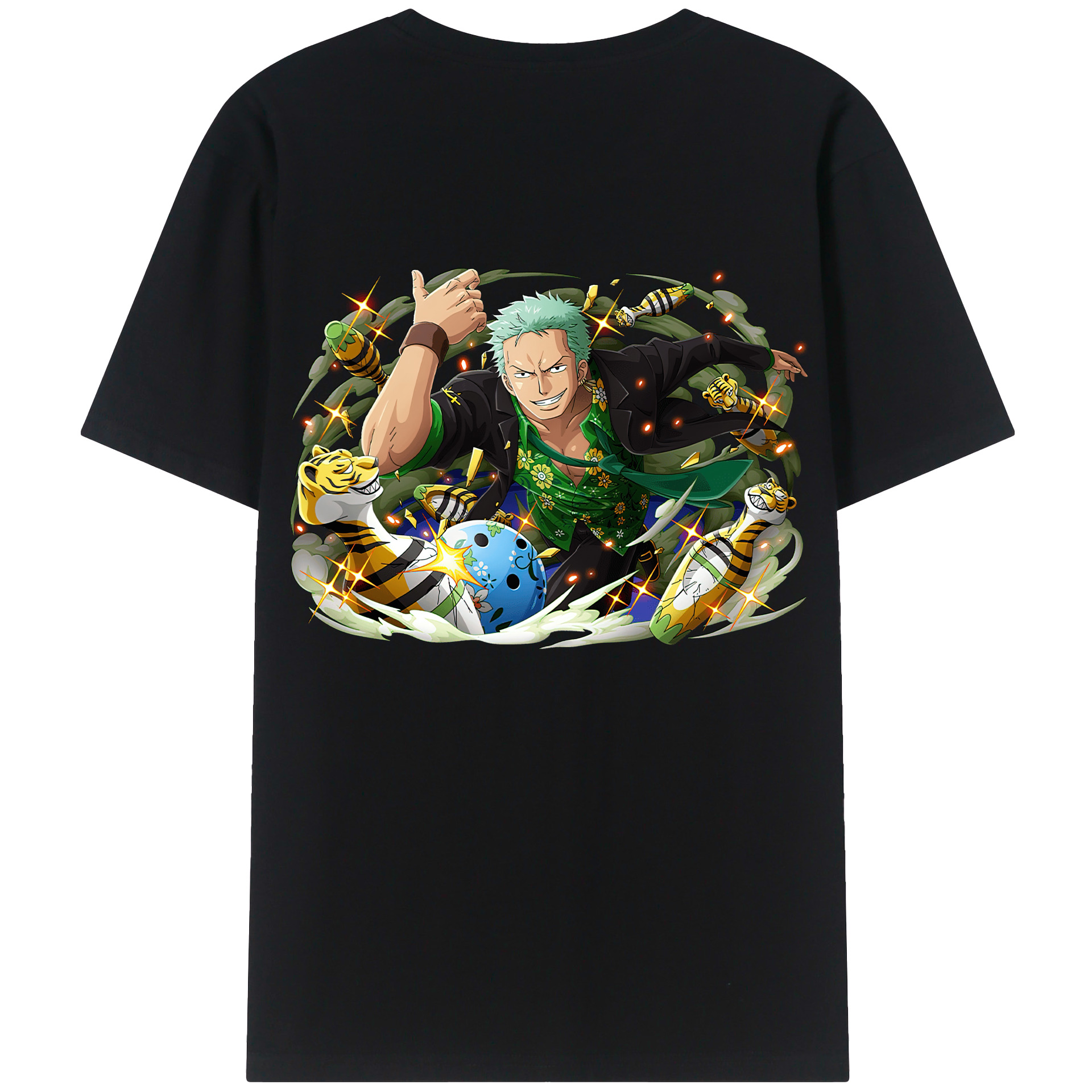 ワンピース ロロノア・ゾロ ONE PIECE Roronoa Zoro 綿100％半袖Tシャツ（背面プリント）