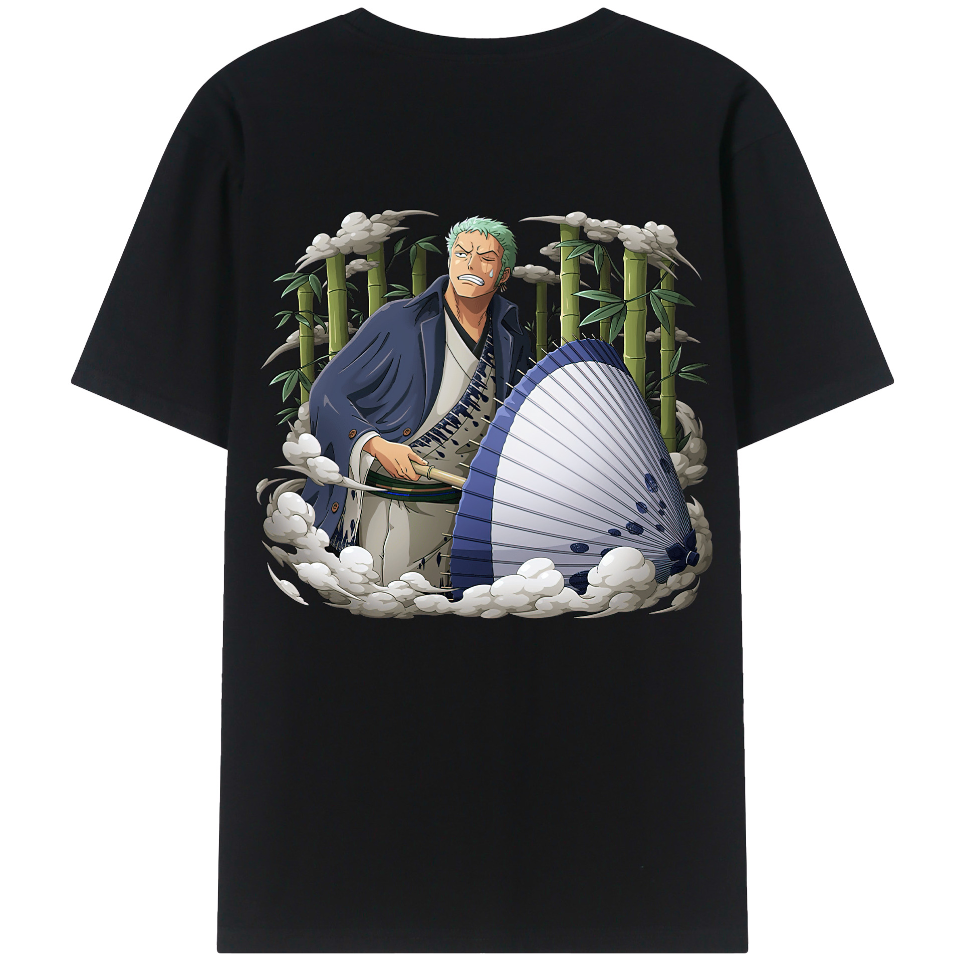 ワンピース ロロノア・ゾロ ONE PIECE Roronoa Zoro 綿100％半袖Tシャツ（背面プリント）