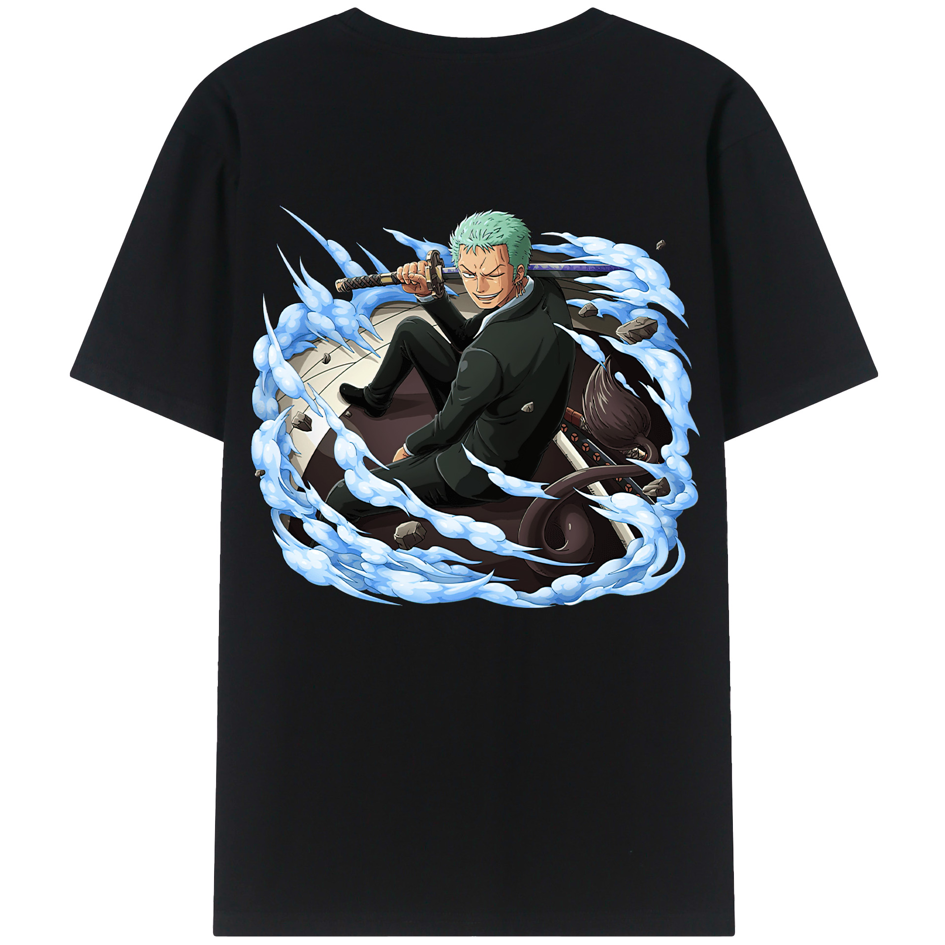 ワンピース ロロノア・ゾロ ONE PIECE Roronoa Zoro 綿100％半袖Tシャツ（背面プリント）