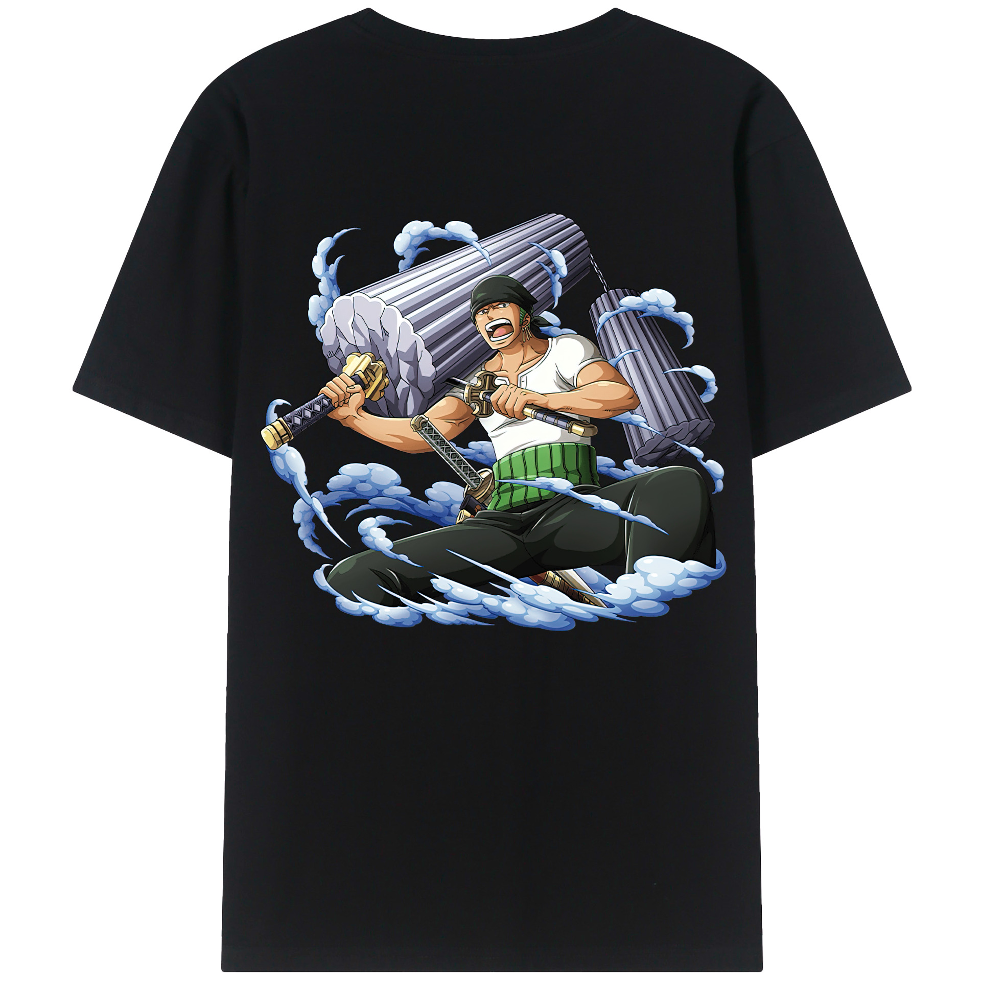 ワンピース ロロノア・ゾロ ONE PIECE Roronoa Zoro 綿100％半袖Tシャツ（背面プリント）