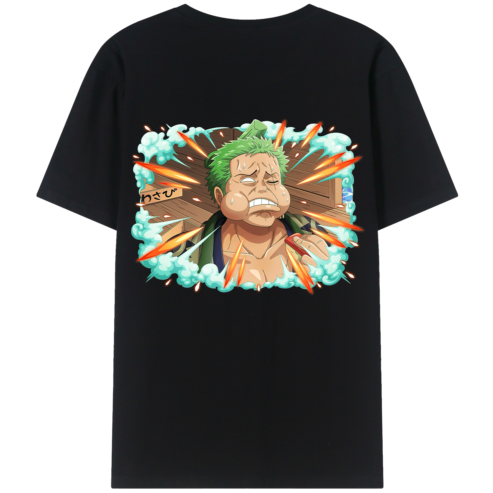 ワンピース ロロノア・ゾロ ONE PIECE Roronoa Zoro 綿100％半袖Tシャツ（背面プリント）
