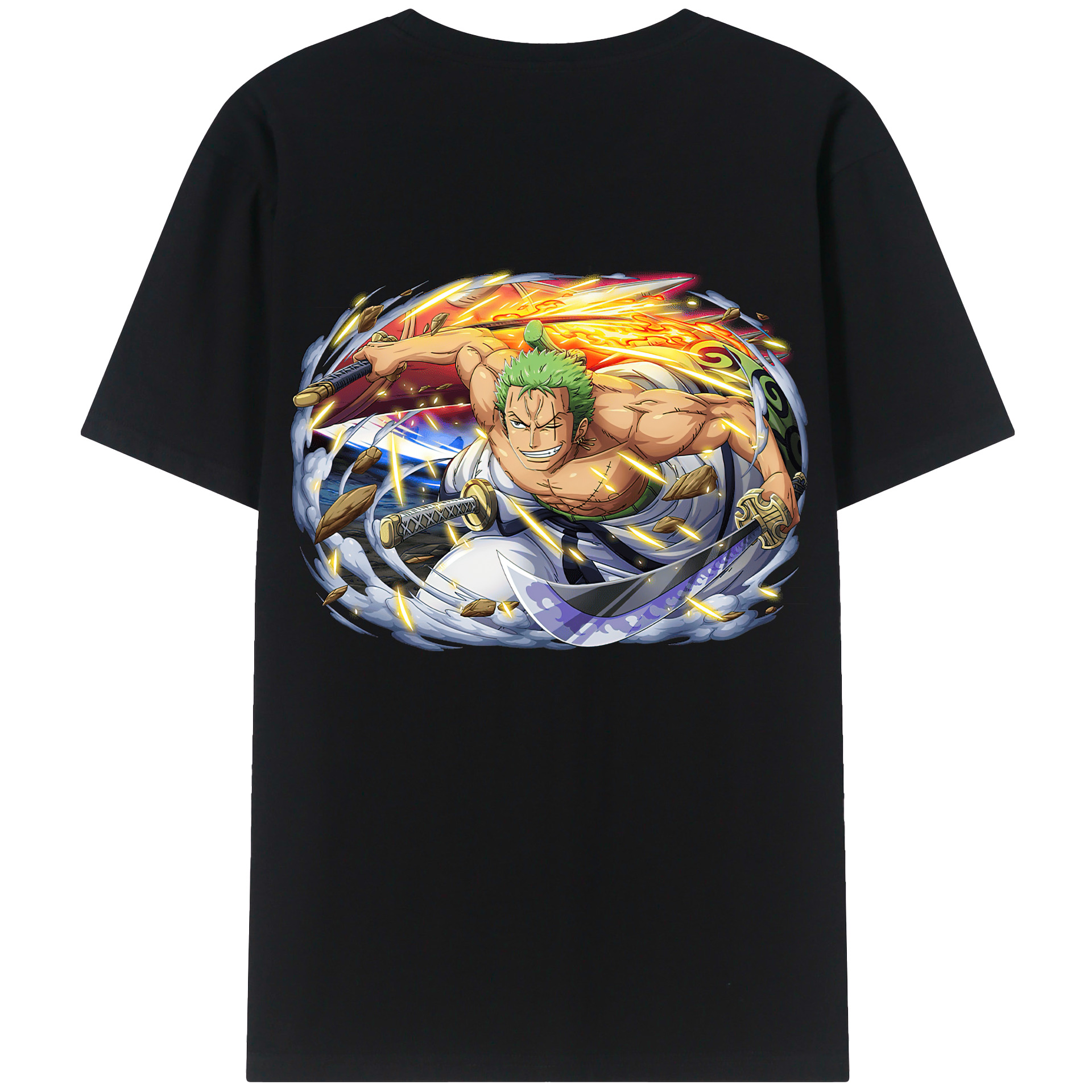 ワンピース ロロノア・ゾロ ONE PIECE Roronoa Zoro 綿100％半袖Tシャツ（背面プリント）