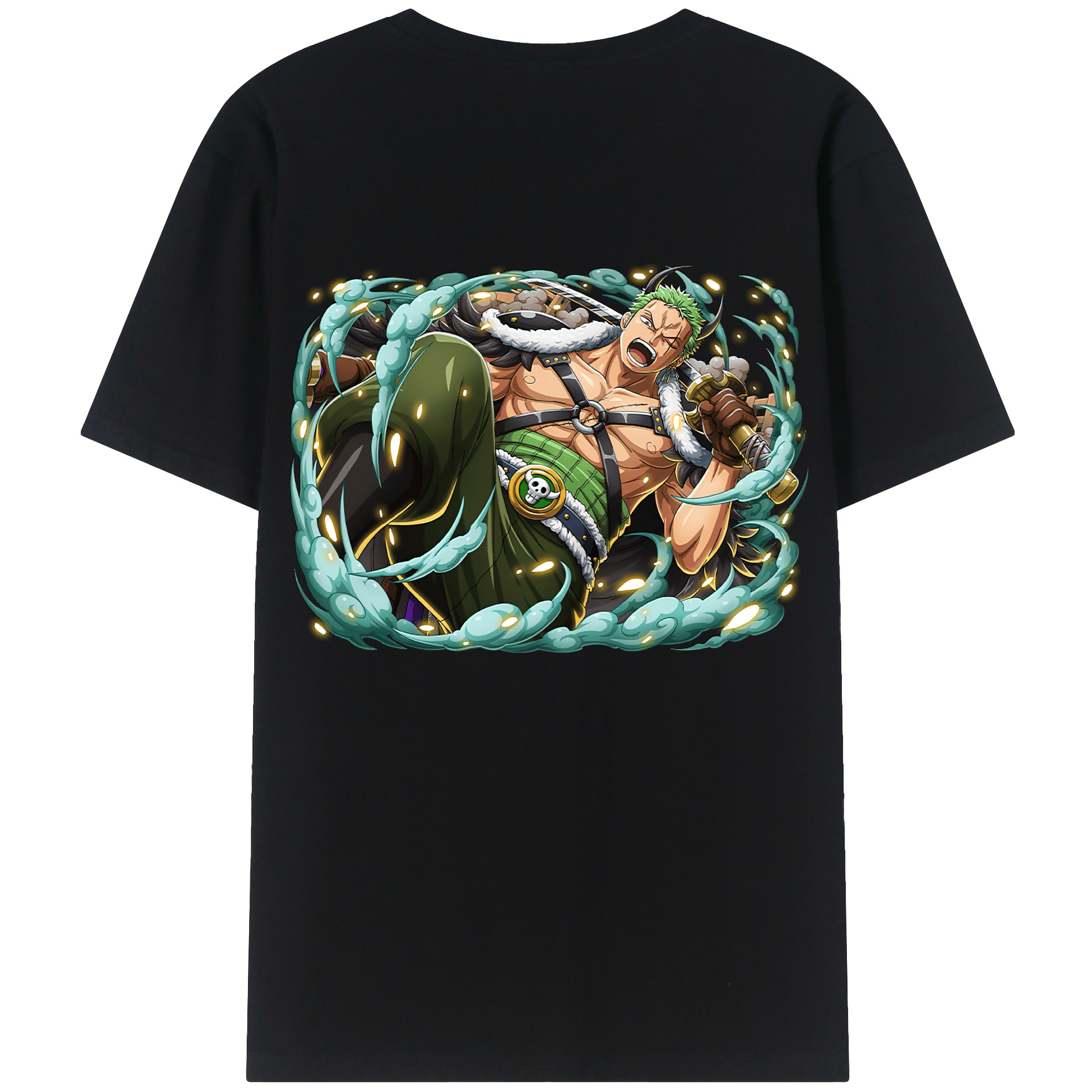 ワンピース ロロノア・ゾロ ONE PIECE Roronoa Zoro 綿100％半袖Tシャツ（背面プリント）