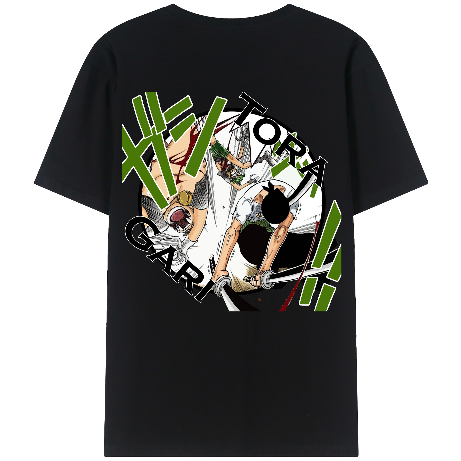 ワンピース ロロノア・ゾロ ONE PIECE Roronoa Zoro 綿100％半袖Tシャツ（背面プリント）