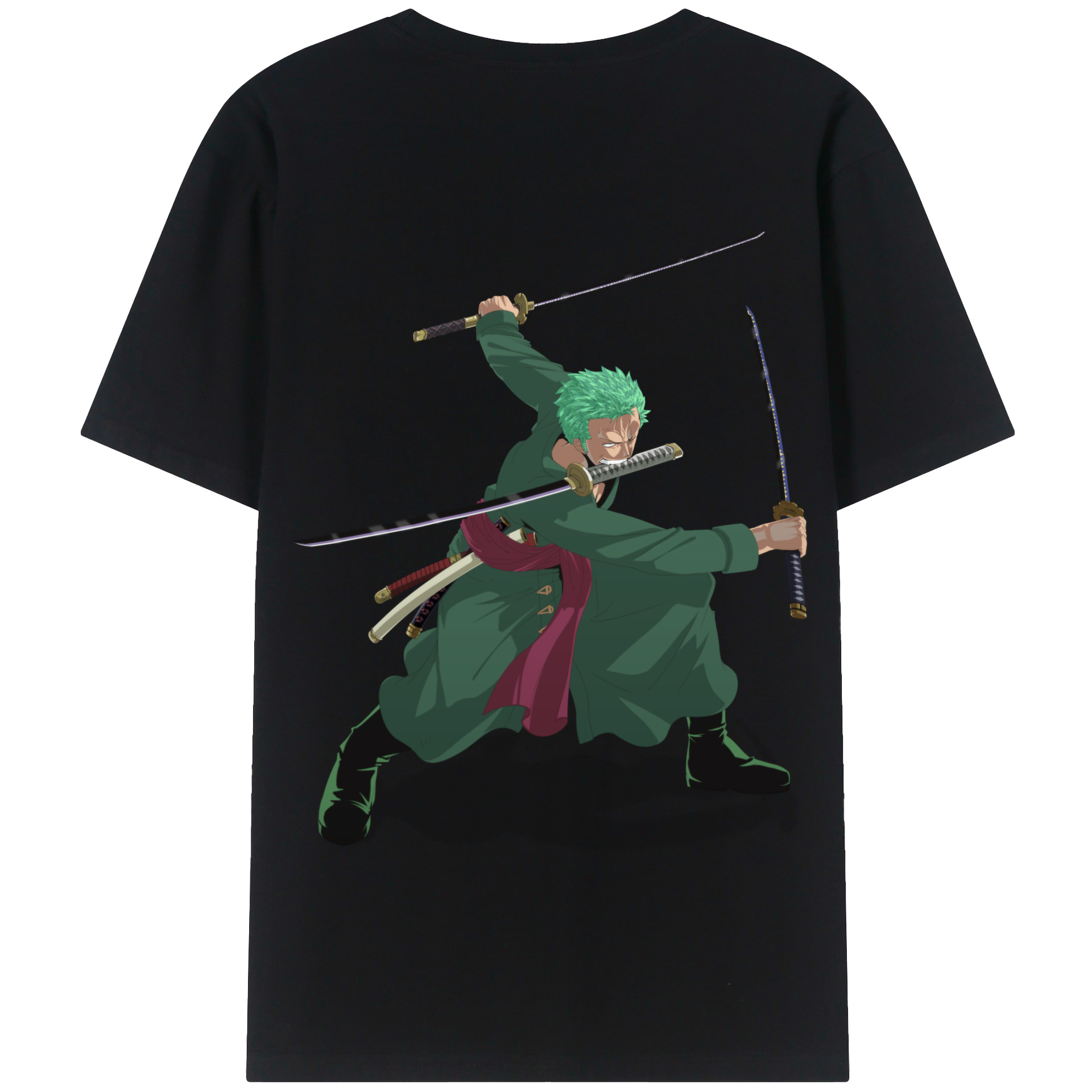 ワンピース ロロノア・ゾロ ONE PIECE Roronoa Zoro 綿100％半袖Tシャツ（背面プリント）