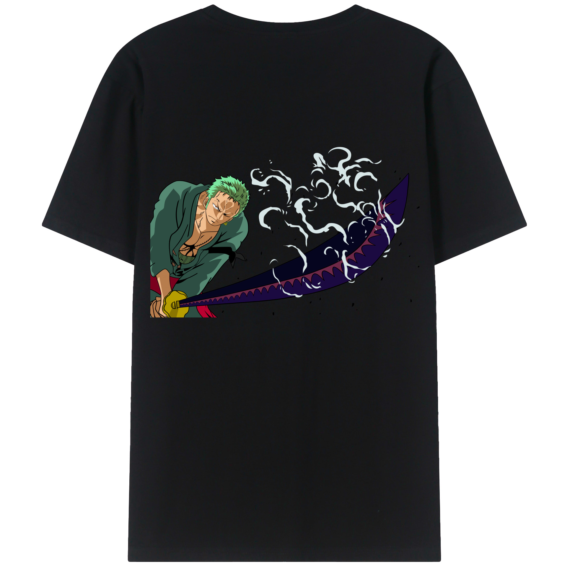 ワンピース ロロノア・ゾロ ONE PIECE Roronoa Zoro 綿100％半袖Tシャツ（背面プリント）