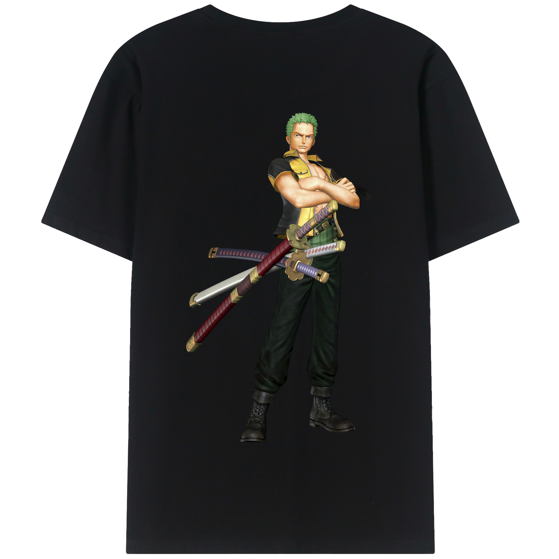 ワンピース ロロノア・ゾロ ONE PIECE Roronoa Zoro 綿100％半袖Tシャツ（背面プリント）