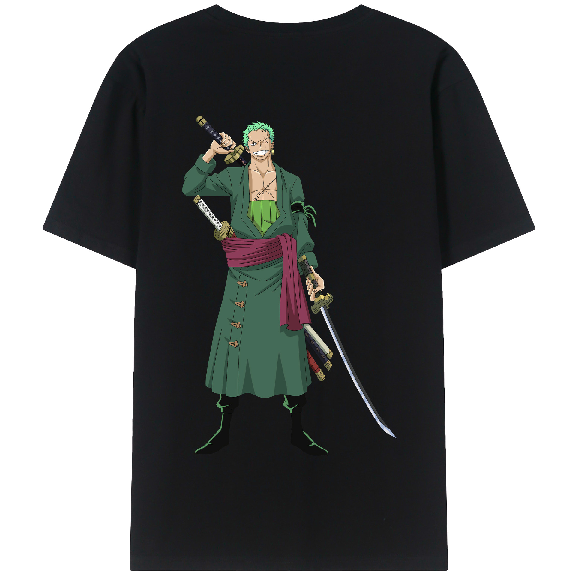 ワンピース ロロノア・ゾロ ONE PIECE Roronoa Zoro 綿100％半袖Tシャツ（背面プリント）