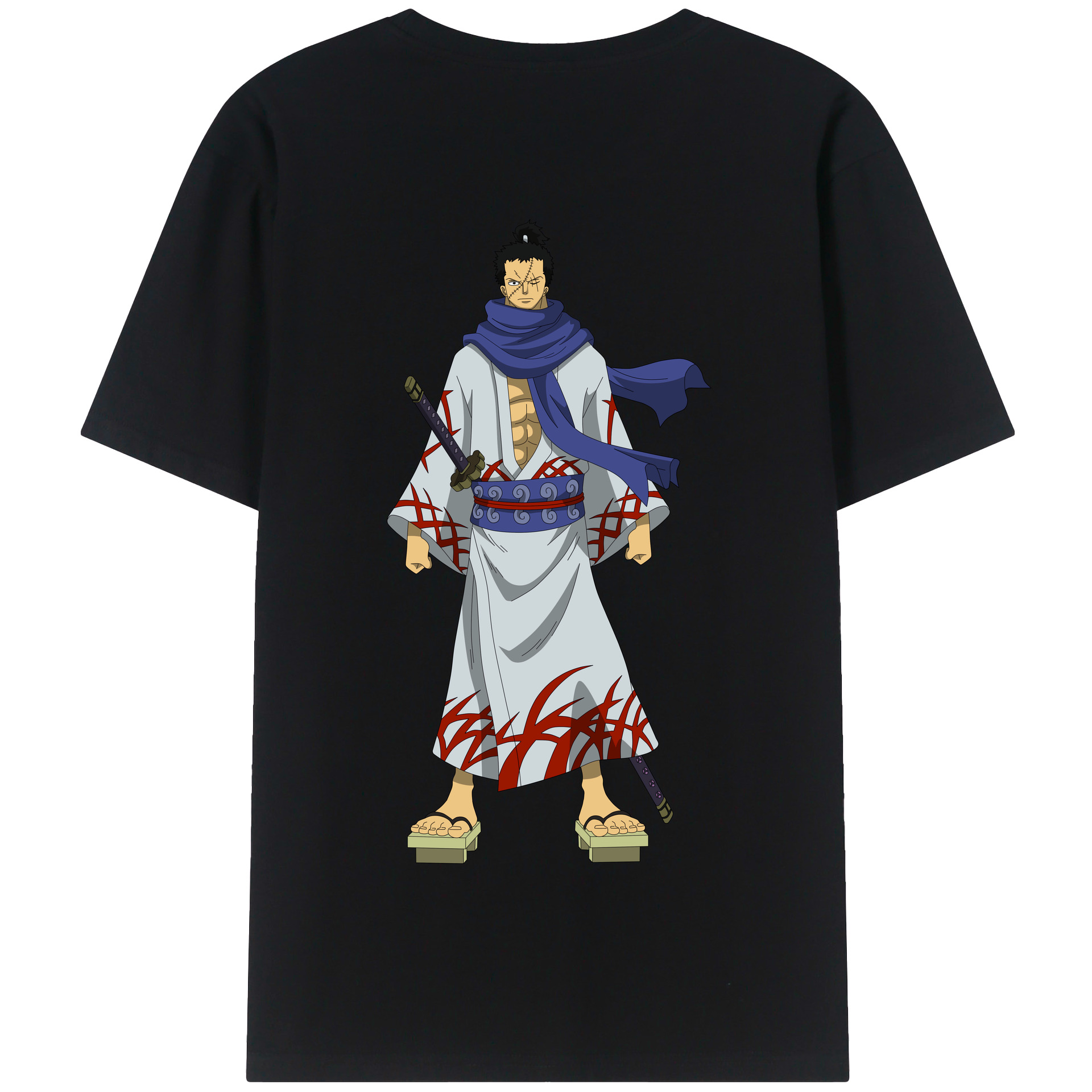ワンピース ロロノア・ゾロ ONE PIECE Roronoa Zoro 綿100％半袖Tシャツ（背面プリント）