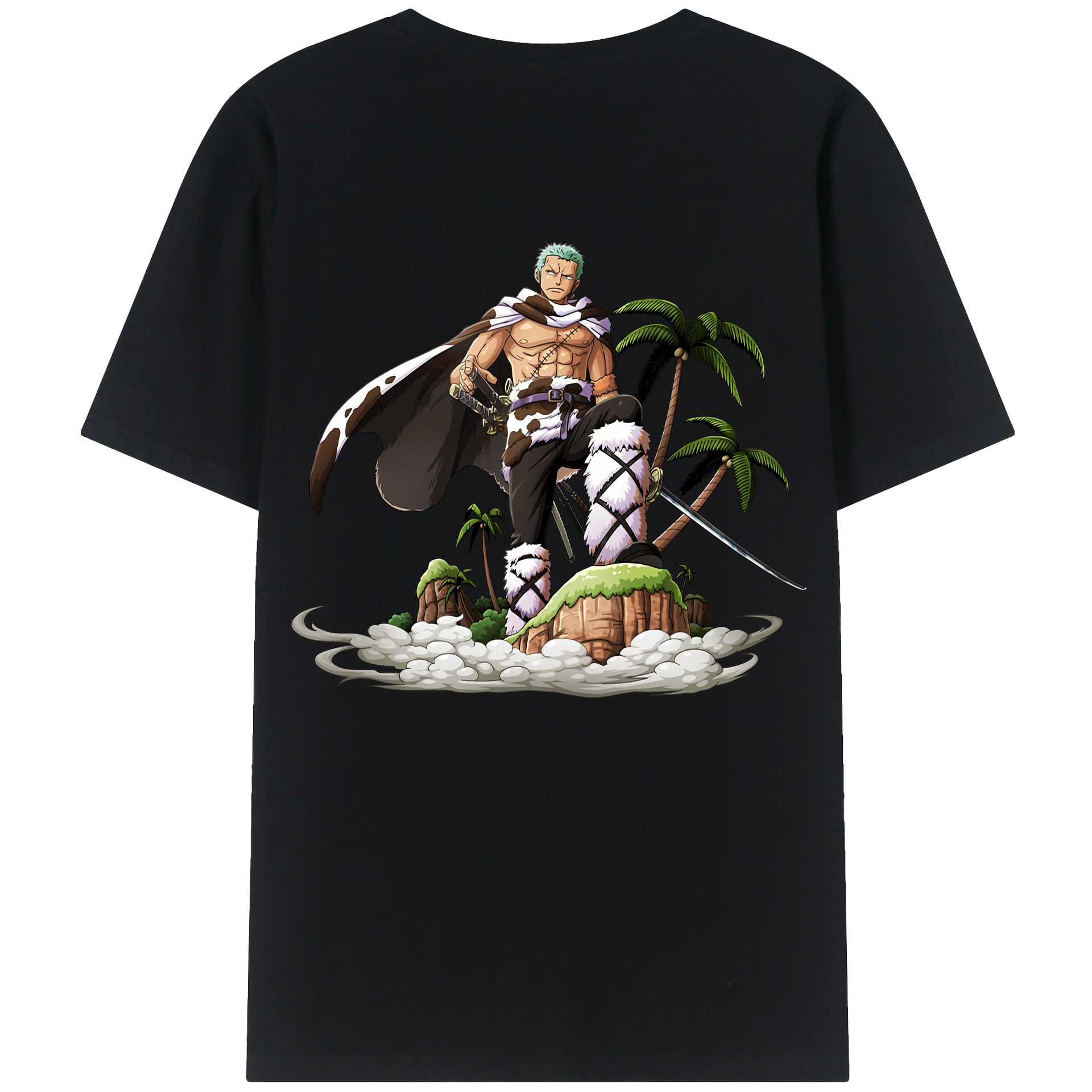 ワンピース ロロノア・ゾロ ONE PIECE Roronoa Zoro 綿100％半袖Tシャツ（背面プリント）