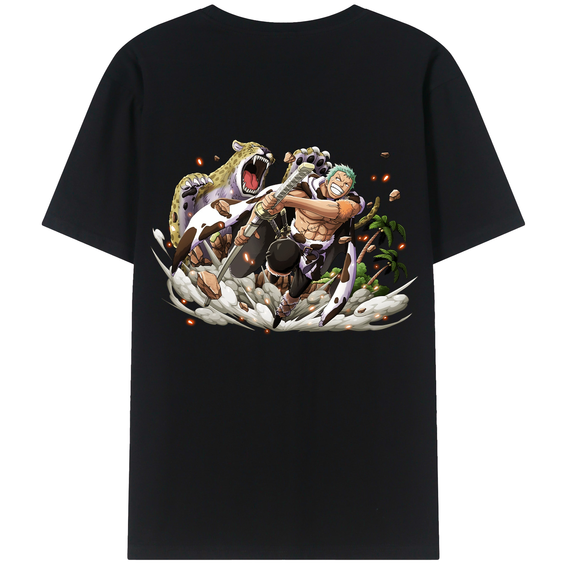 ワンピース ロロノア・ゾロ ONE PIECE Roronoa Zoro 綿100％半袖Tシャツ（背面プリント）