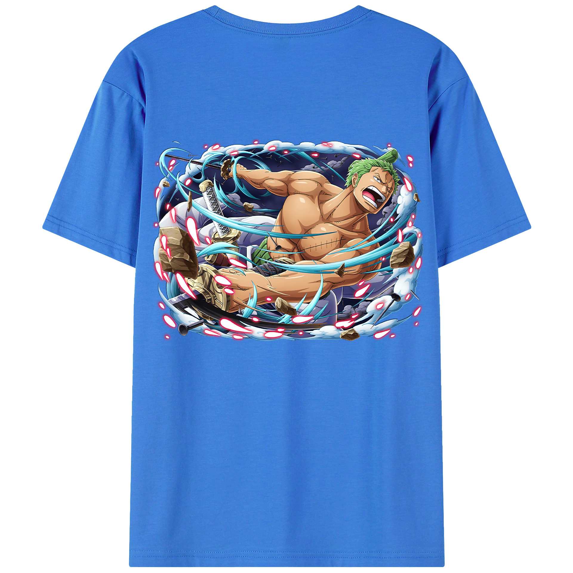 ワンピース ロロノア・ゾロ ONE PIECE Roronoa Zoro 綿100％半袖Tシャツ（背面プリント）