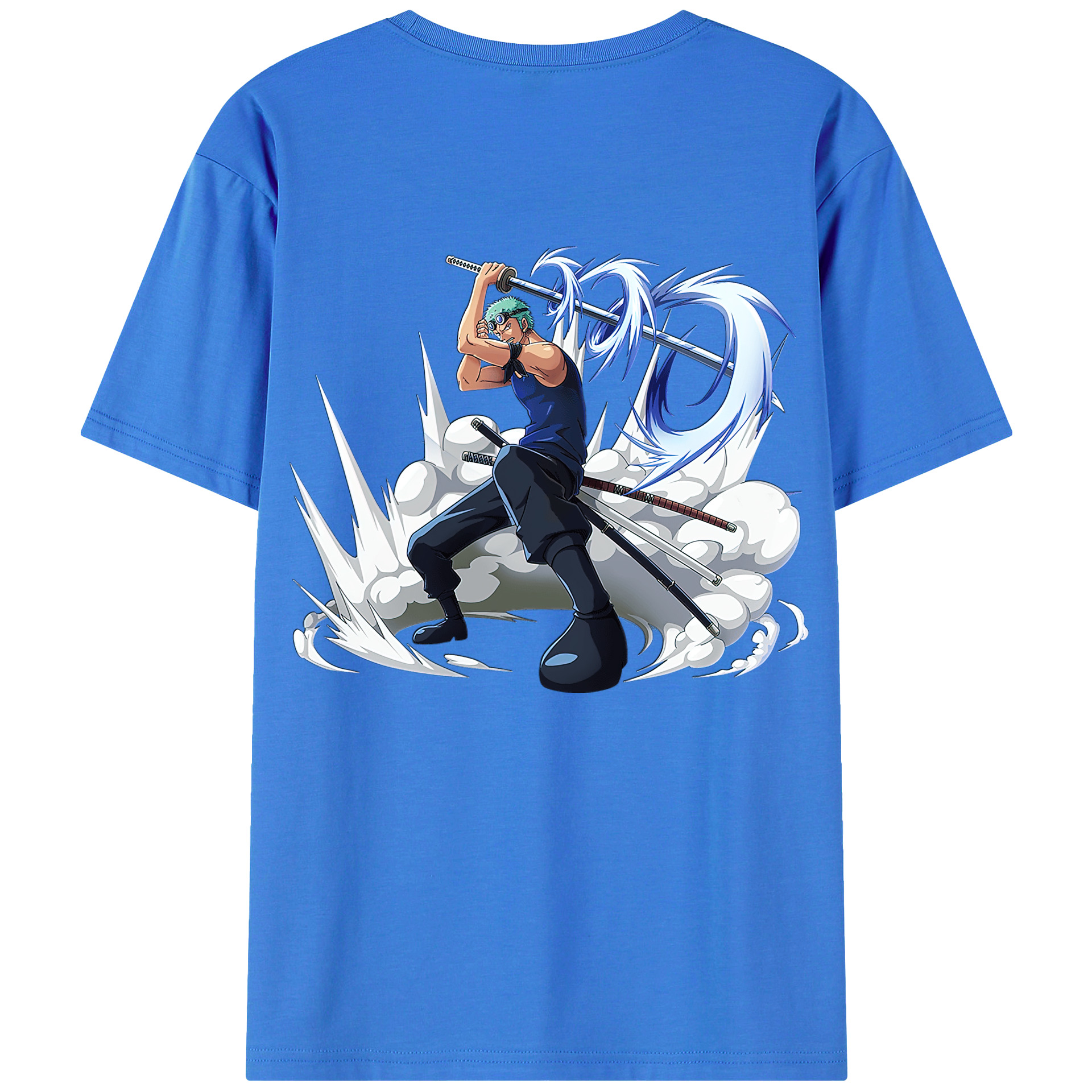 ワンピース ロロノア・ゾロ ONE PIECE Roronoa Zoro 綿100％半袖Tシャツ（背面プリント）