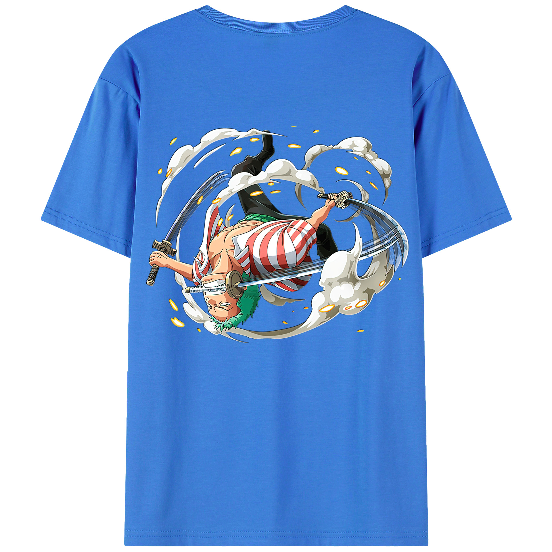 ワンピース ロロノア・ゾロ ONE PIECE Roronoa Zoro 綿100％半袖Tシャツ（背面プリント）