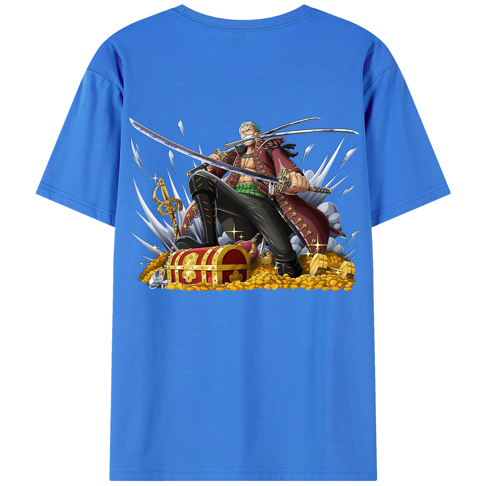 ワンピース ロロノア・ゾロ ONE PIECE Roronoa Zoro 綿100％半袖Tシャツ（背面プリント）