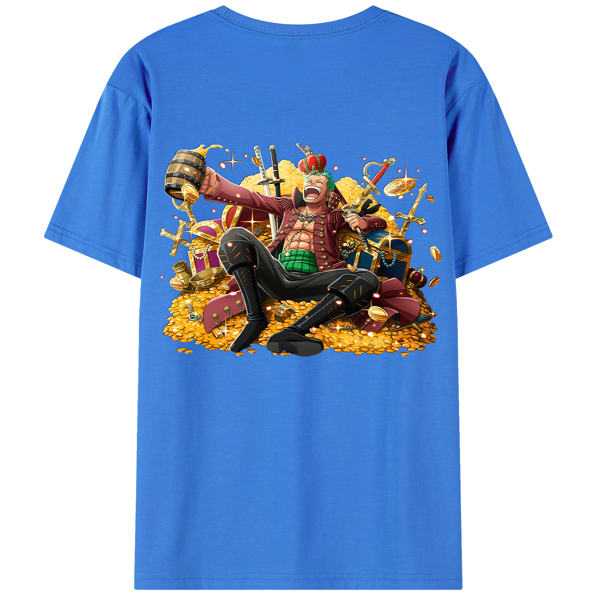 ワンピース ロロノア・ゾロ ONE PIECE Roronoa Zoro 綿100％半袖Tシャツ（背面プリント）