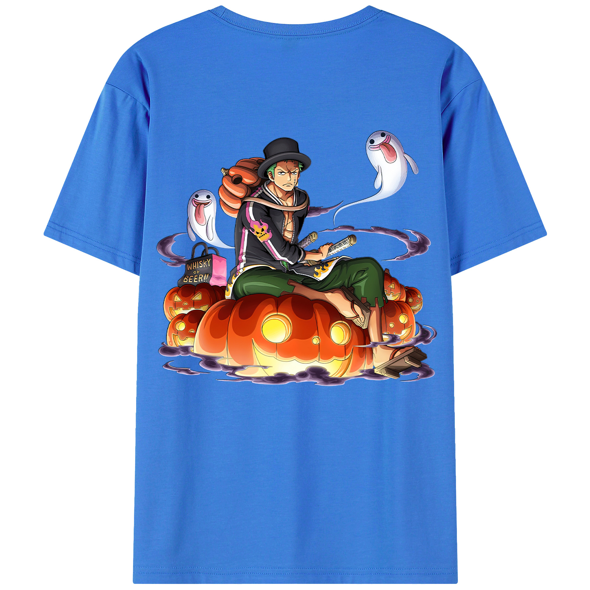 ワンピース ロロノア・ゾロ ONE PIECE Roronoa Zoro 綿100％半袖Tシャツ（背面プリント）