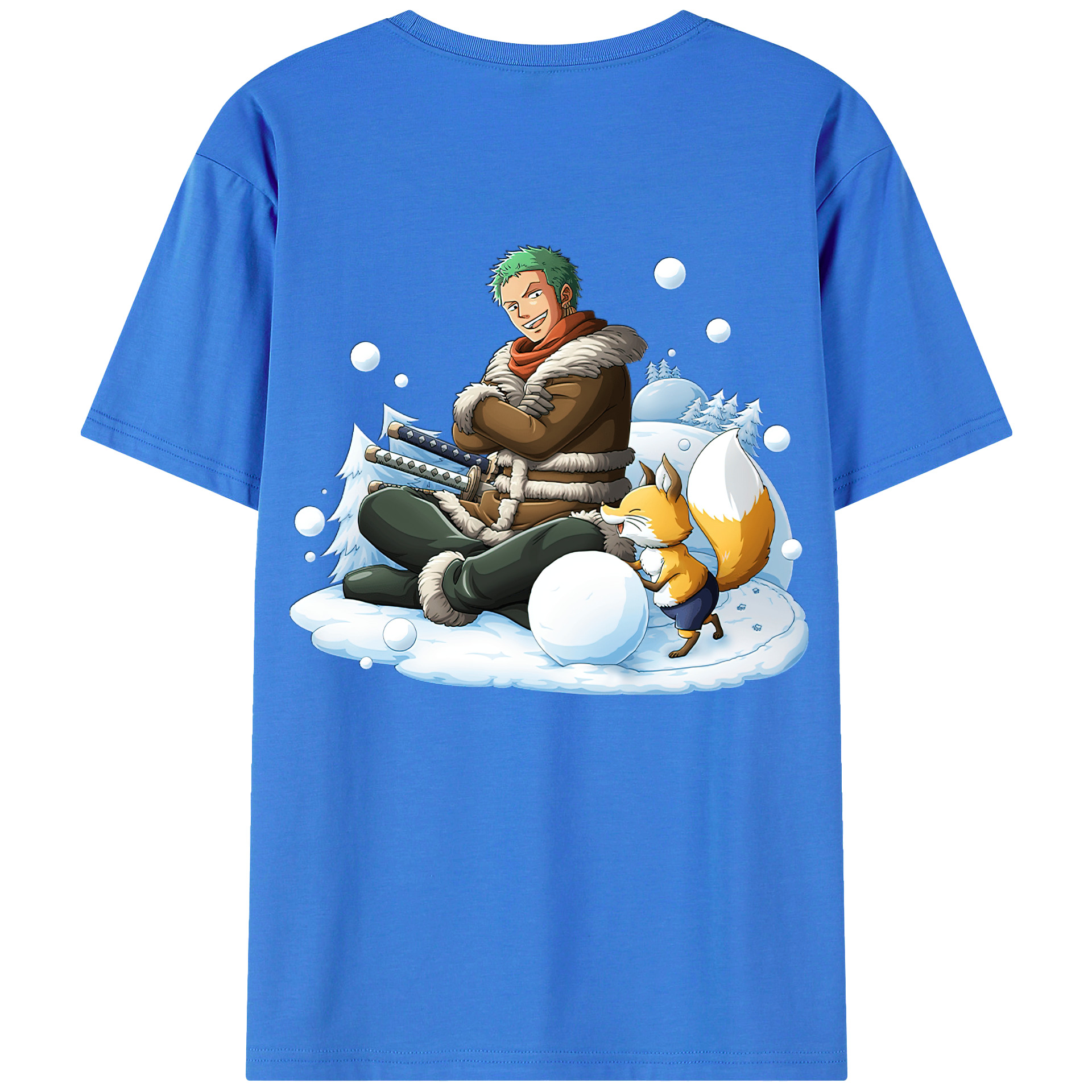 ワンピース ロロノア・ゾロ ONE PIECE Roronoa Zoro 綿100％半袖Tシャツ（背面プリント）