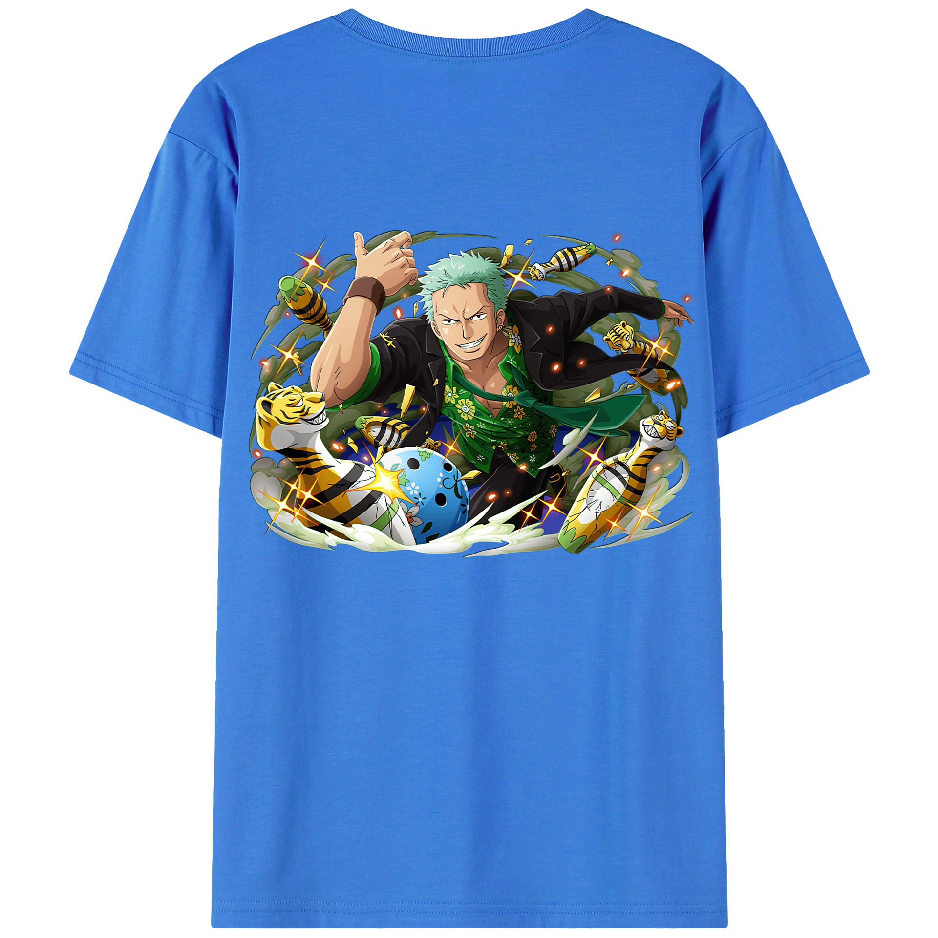 ワンピース ロロノア・ゾロ ONE PIECE Roronoa Zoro 綿100％半袖Tシャツ（背面プリント）