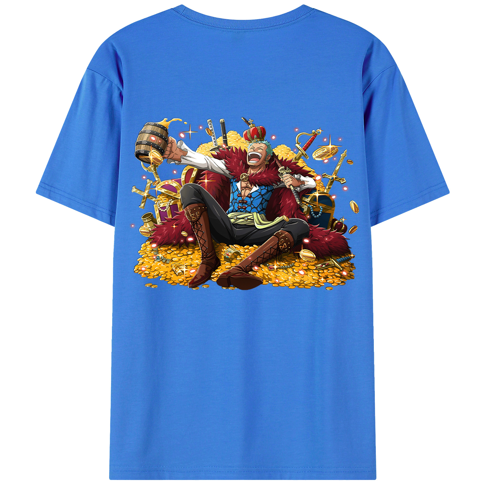 ワンピース ロロノア・ゾロ ONE PIECE Roronoa Zoro 綿100％半袖Tシャツ（背面プリント）