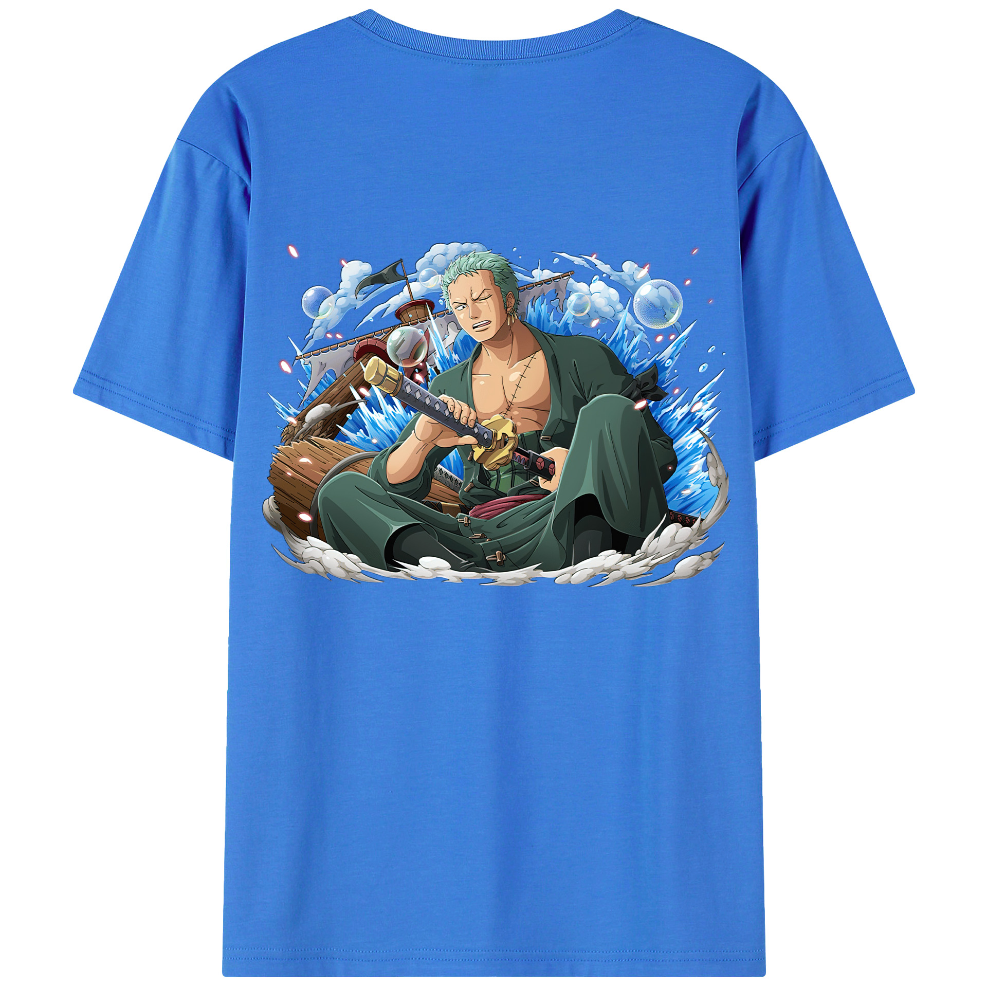 ワンピース ロロノア・ゾロ ONE PIECE Roronoa Zoro 綿100％半袖Tシャツ（背面プリント）