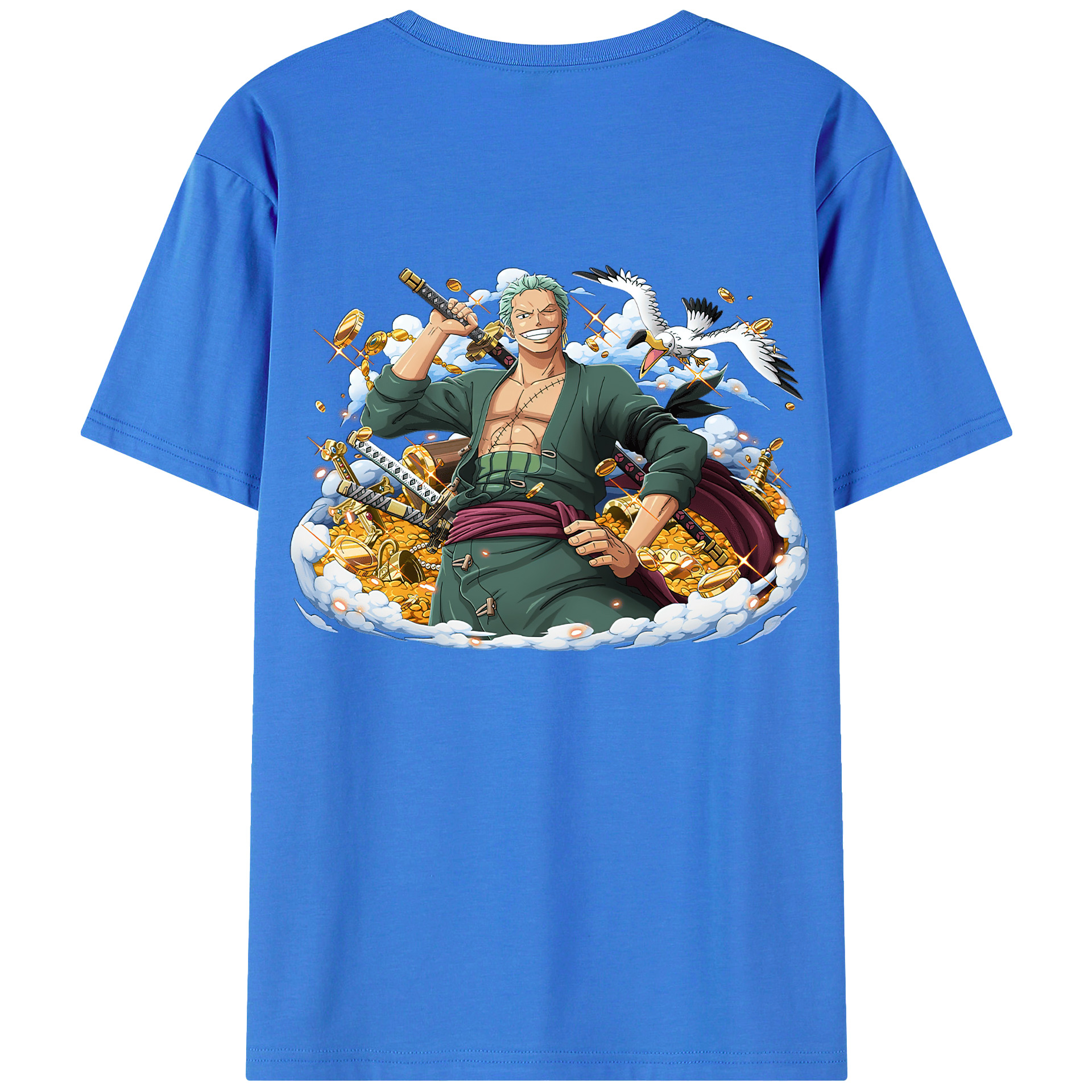 ワンピース ロロノア・ゾロ ONE PIECE Roronoa Zoro 綿100％半袖Tシャツ（背面プリント）