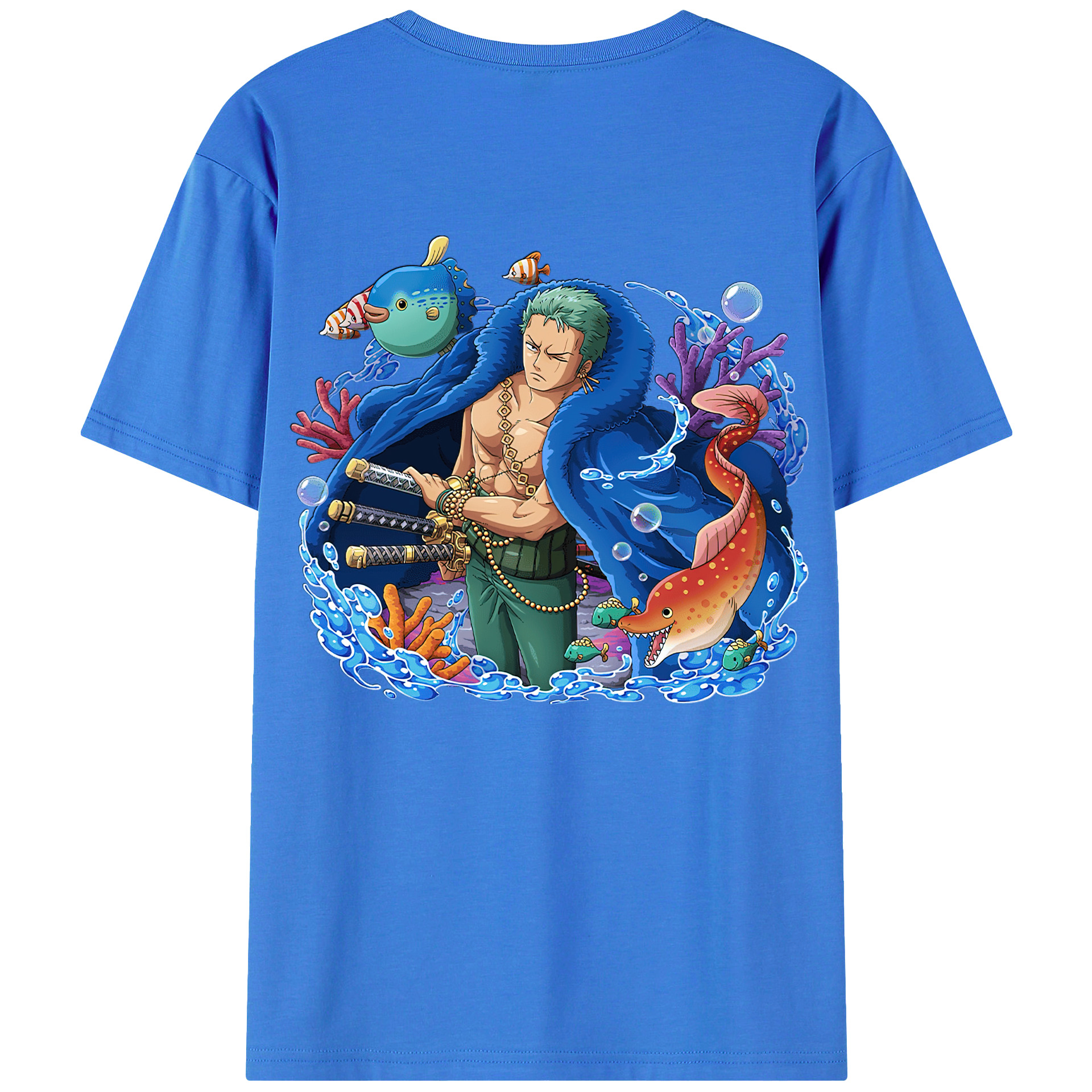（画像用） ワンピース ロロノア・ゾロ ONE PIECE Roronoa Zoro 綿100％半袖Tシャツ（背面プリント）