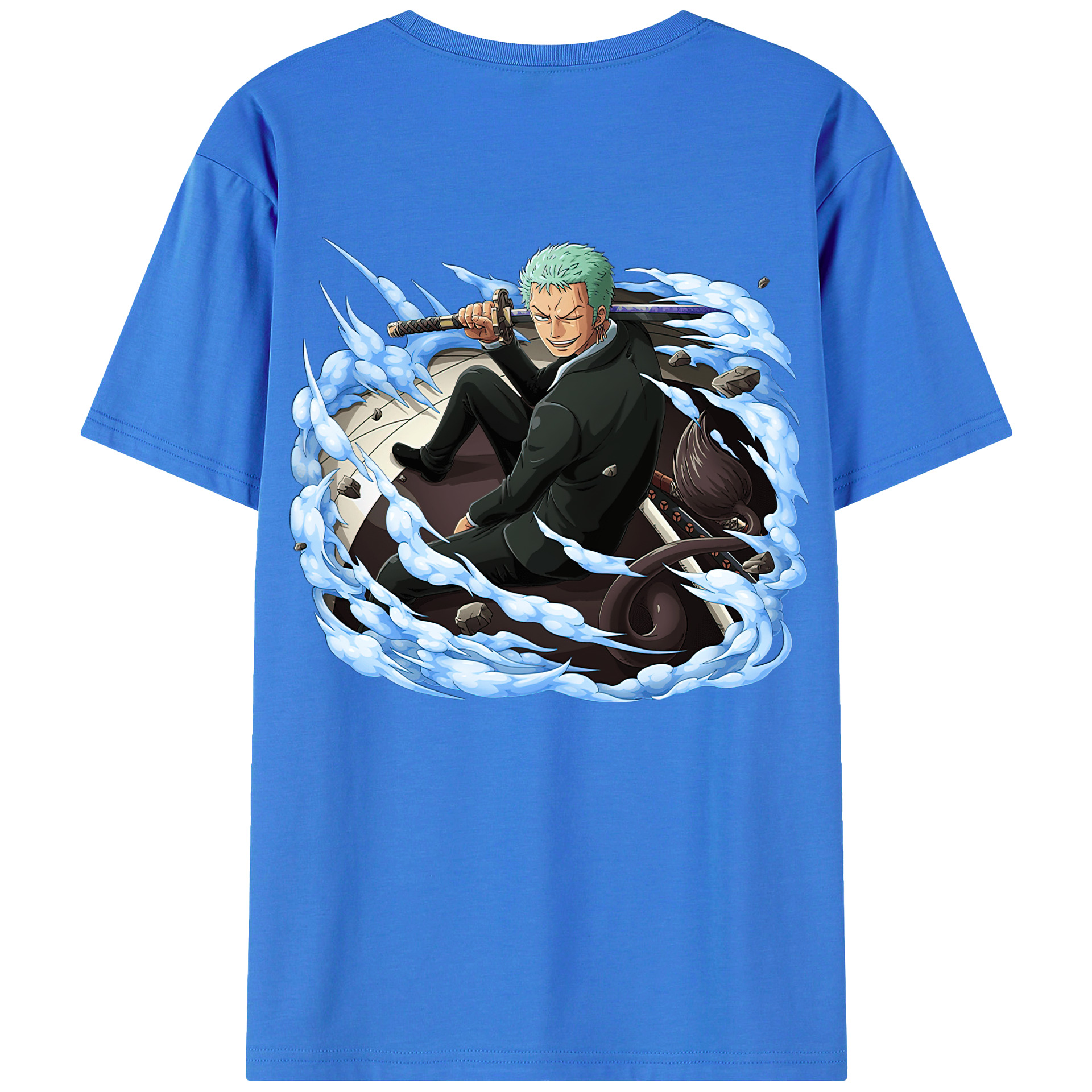 ワンピース ロロノア・ゾロ ONE PIECE Roronoa Zoro 綿100％半袖Tシャツ（背面プリント）